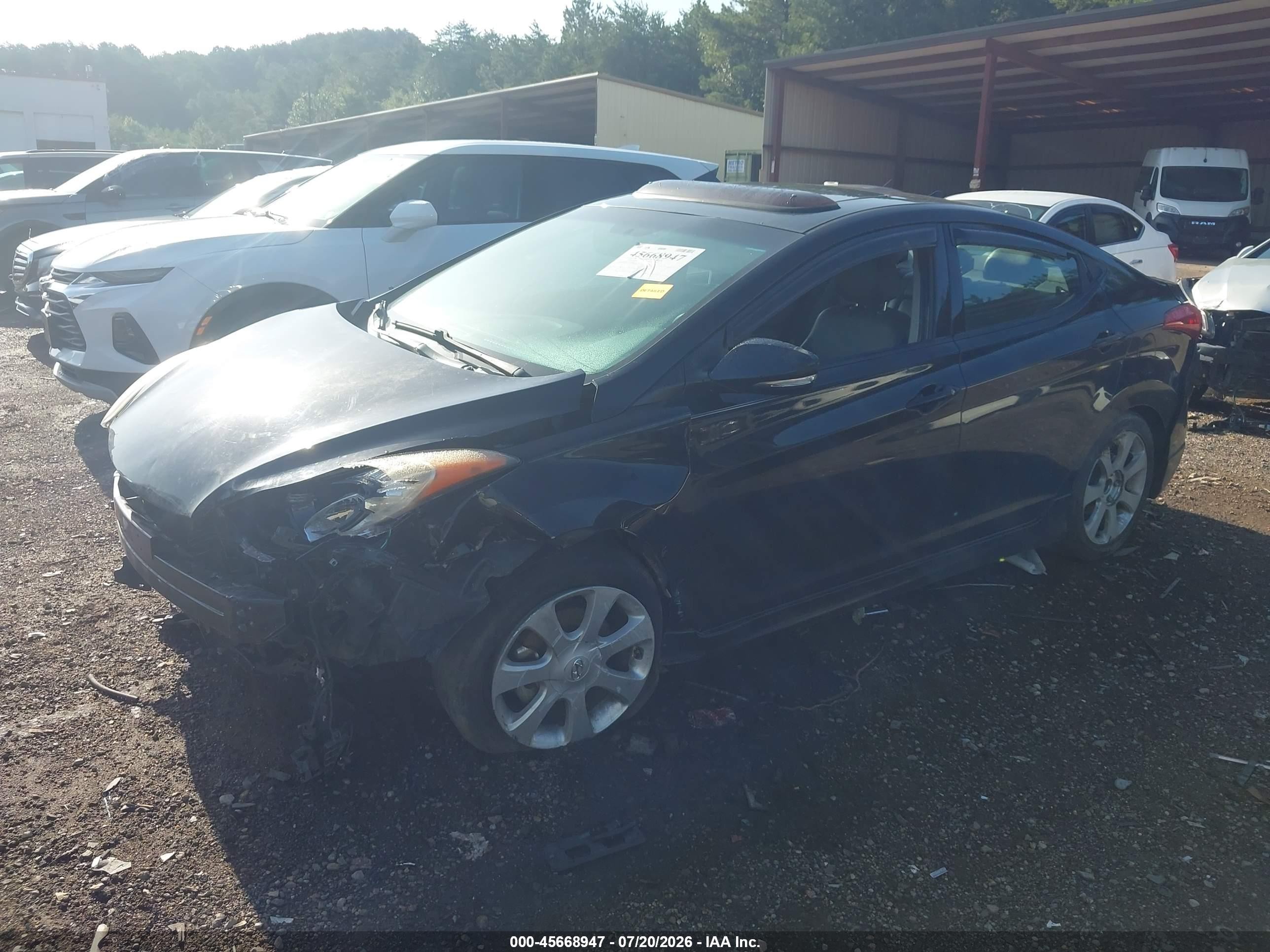 2013 Hyundai Elantra Limited Black vin: KMHDH4AE9DU007115