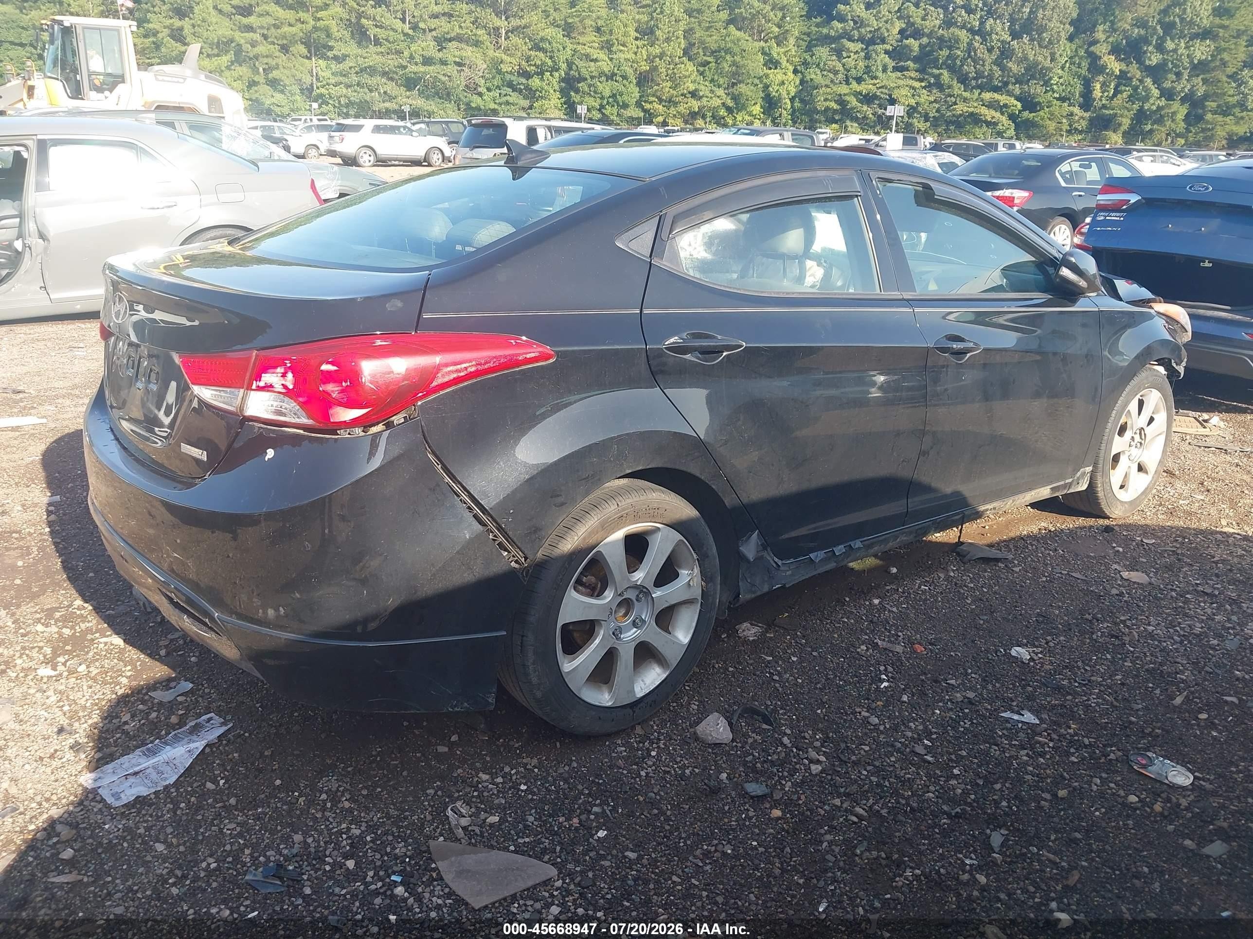 2013 Hyundai Elantra Limited Black vin: KMHDH4AE9DU007115