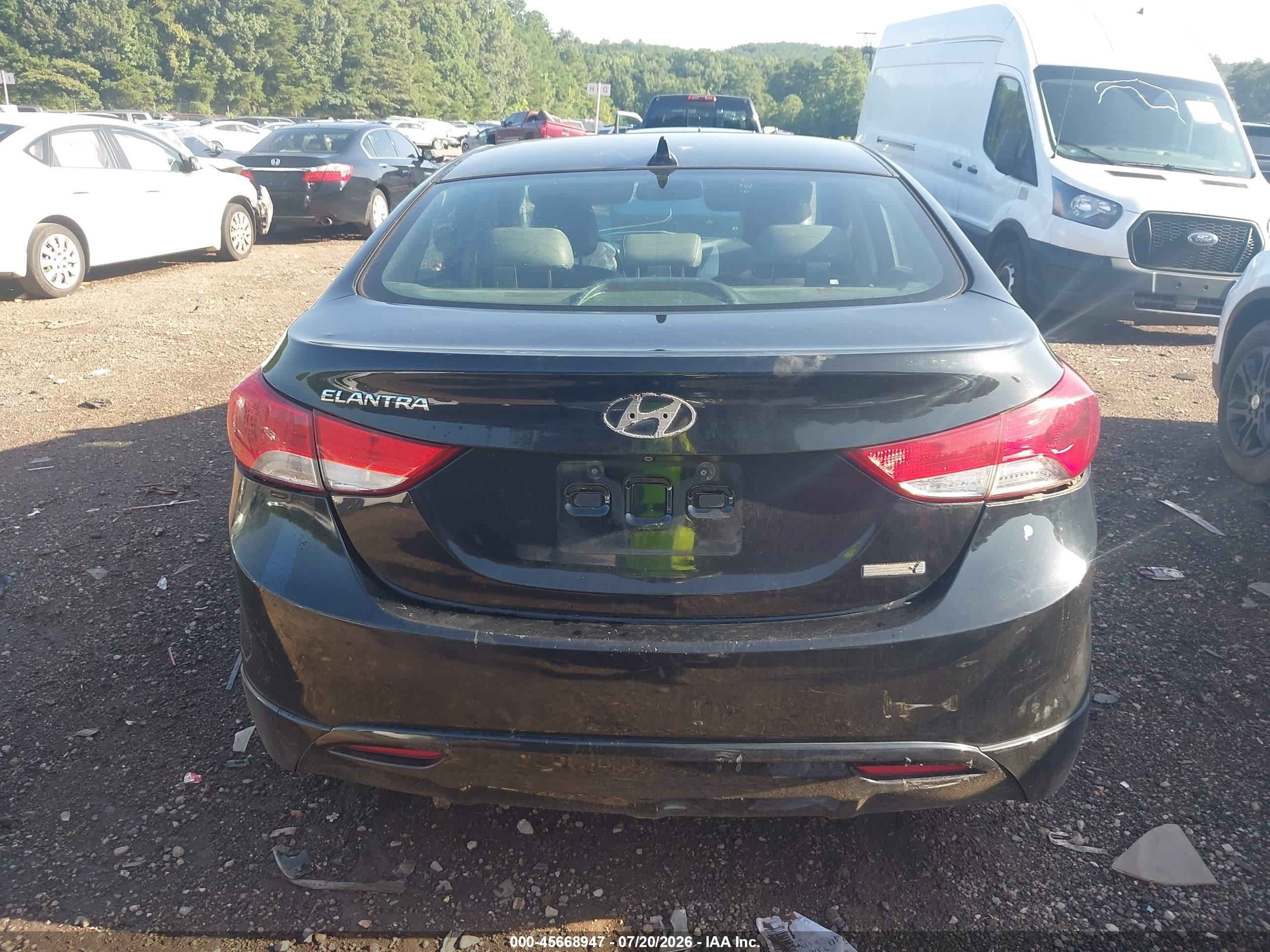 2013 Hyundai Elantra Limited Black vin: KMHDH4AE9DU007115
