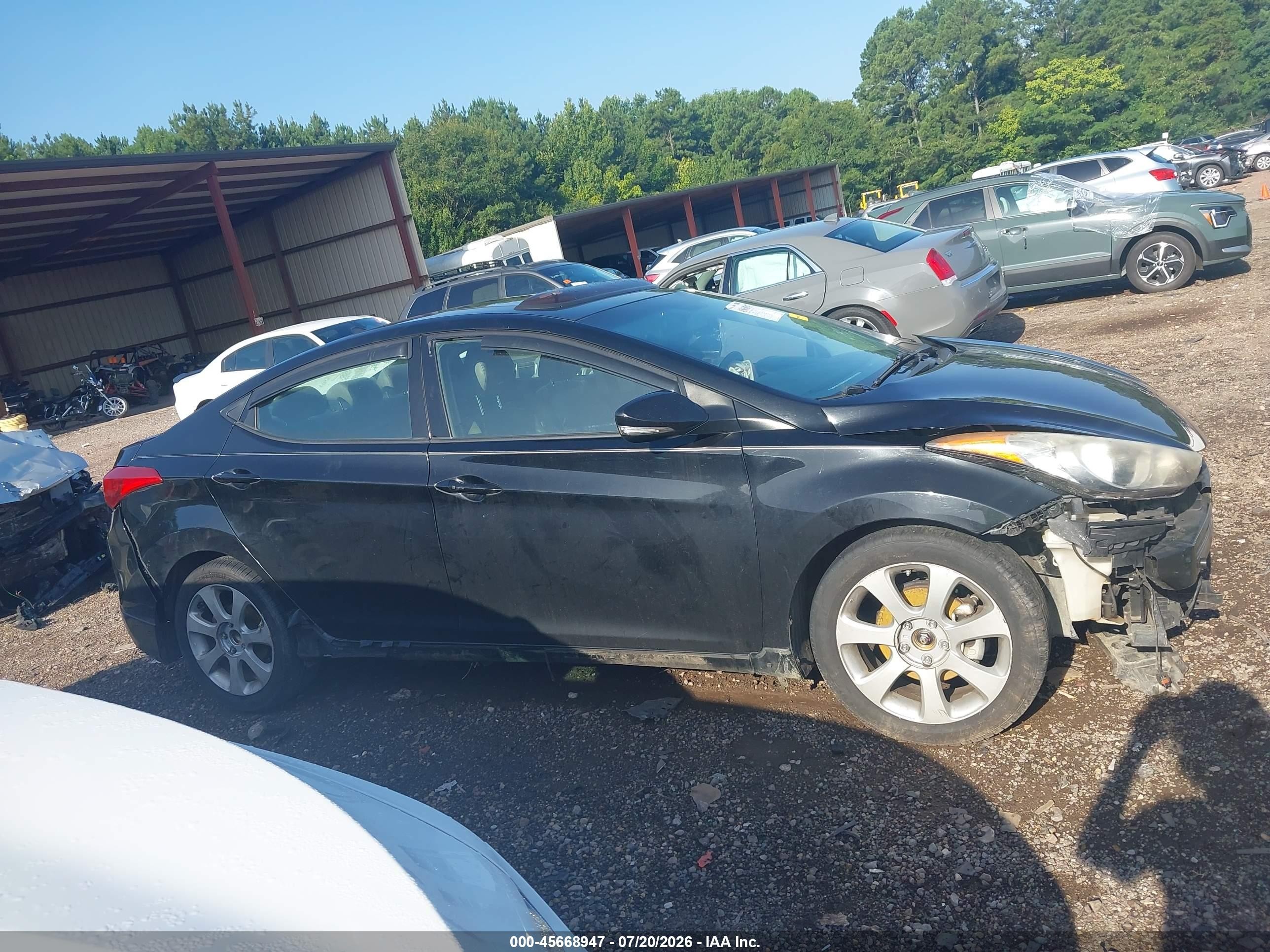 2013 Hyundai Elantra Limited Black vin: KMHDH4AE9DU007115
