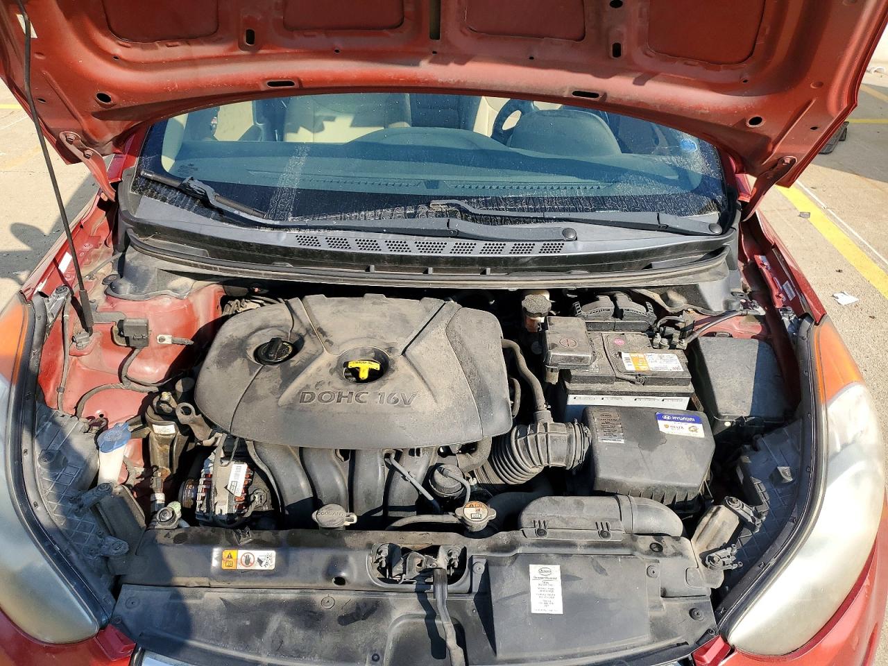 2013 Hyundai Elantra Gls Red vin: KMHDH4AE9DU540016