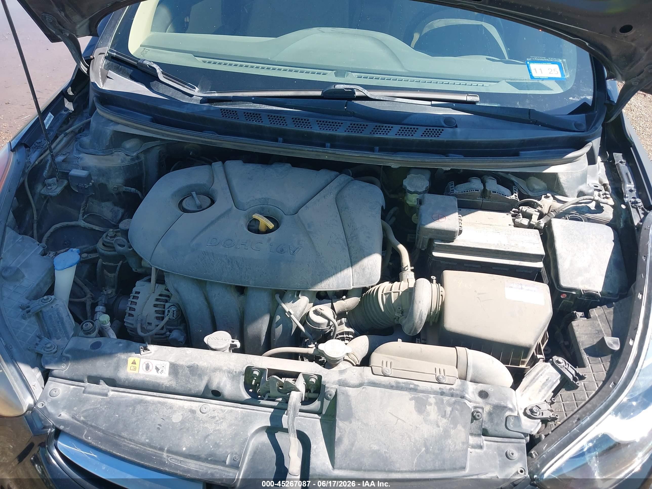 2013 Hyundai Elantra Gls Black vin: KMHDH4AE9DU606788