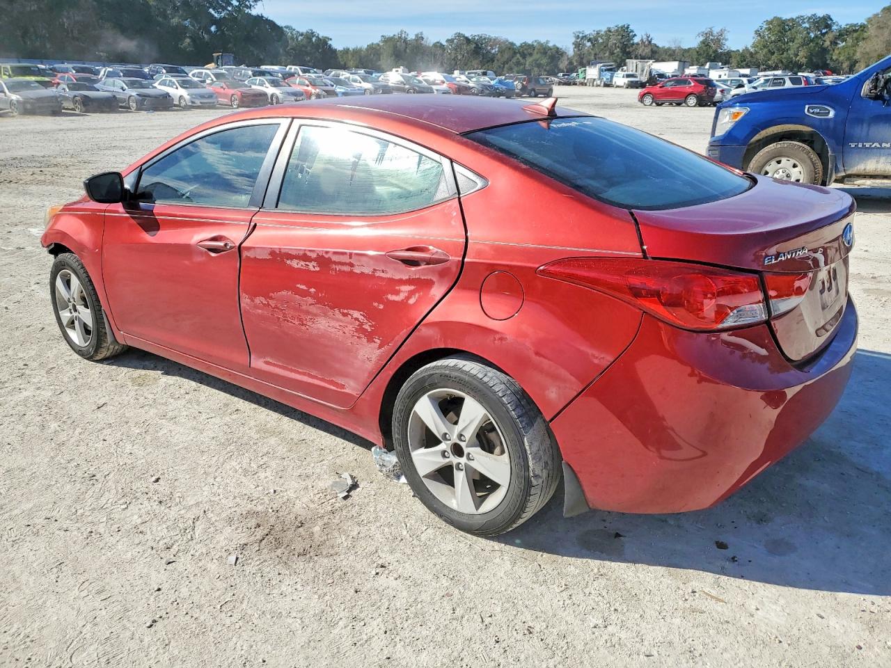 2013 Hyundai Elantra Gls Red vin: KMHDH4AE9DU661306