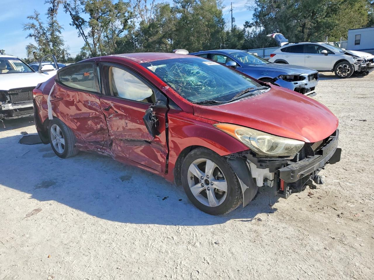 2013 Hyundai Elantra Gls Red vin: KMHDH4AE9DU661306