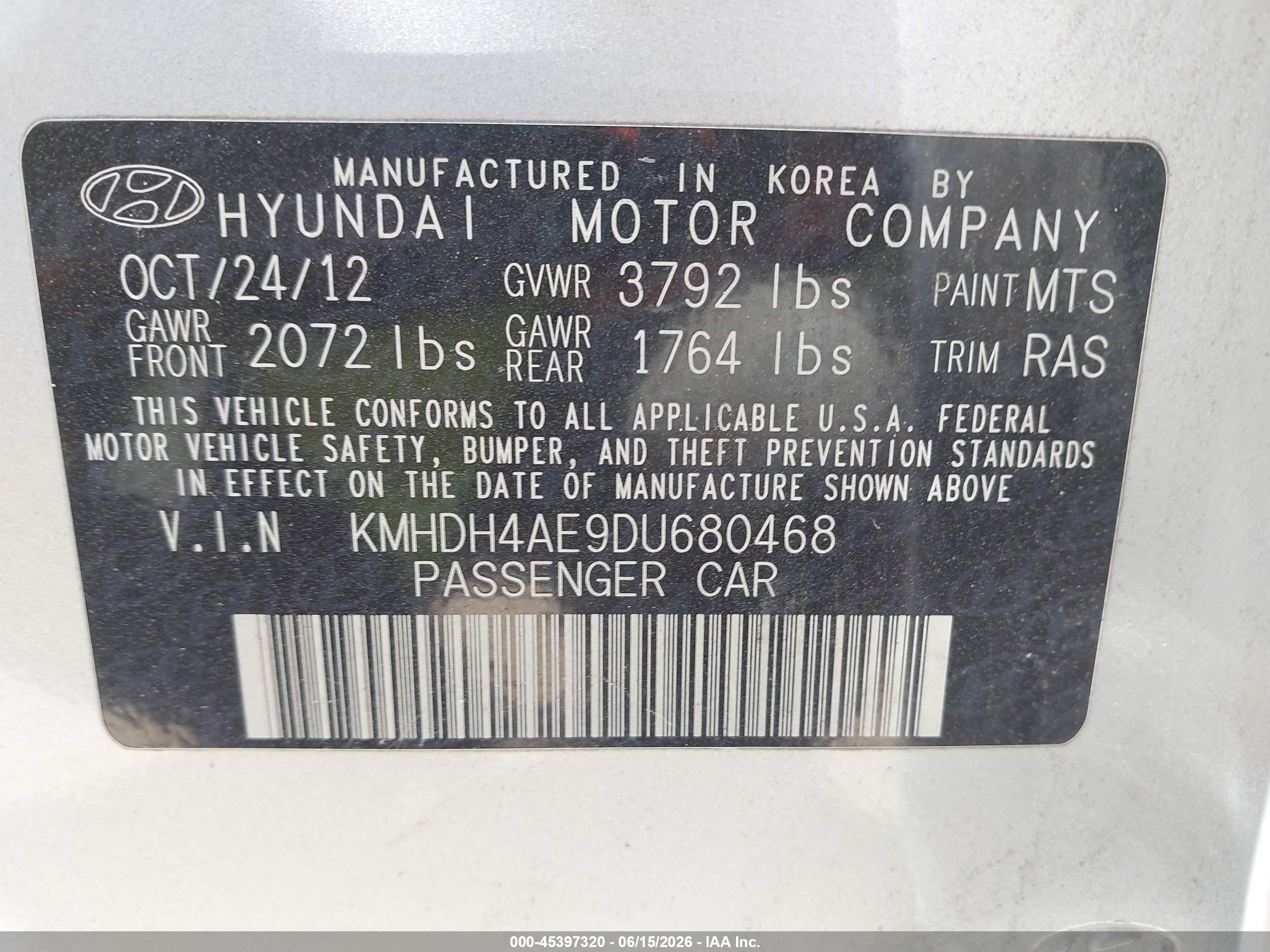 2013 Hyundai Elantra Gls Silver vin: KMHDH4AE9DU680468
