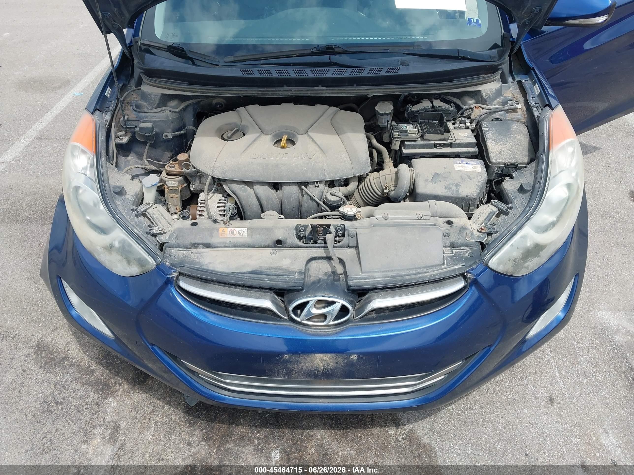2013 Hyundai Elantra Limited Blue vin: KMHDH4AE9DU715543