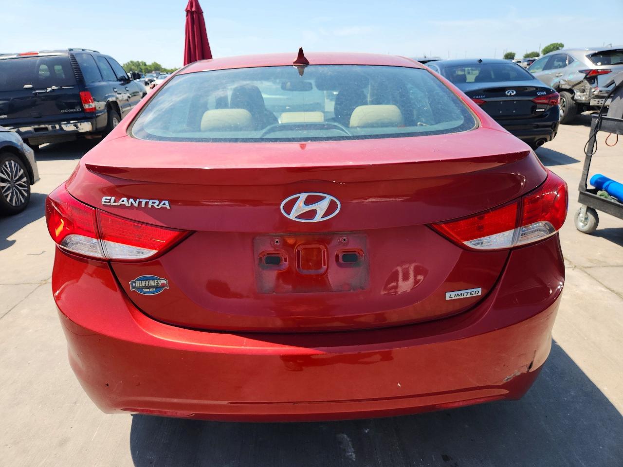 2013 Hyundai Elantra Limited Красный vin: KMHDH4AE9DU746162