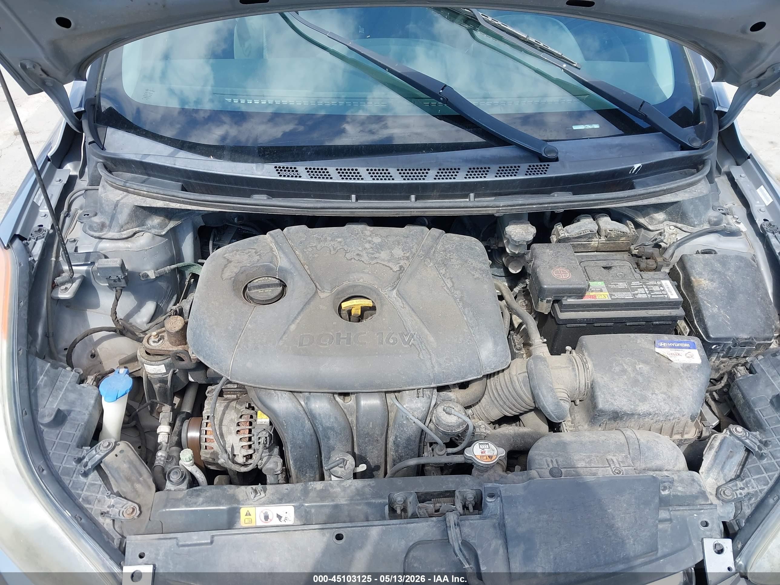 2013 Hyundai Elantra Gls Gray vin: KMHDH4AE9DU776259