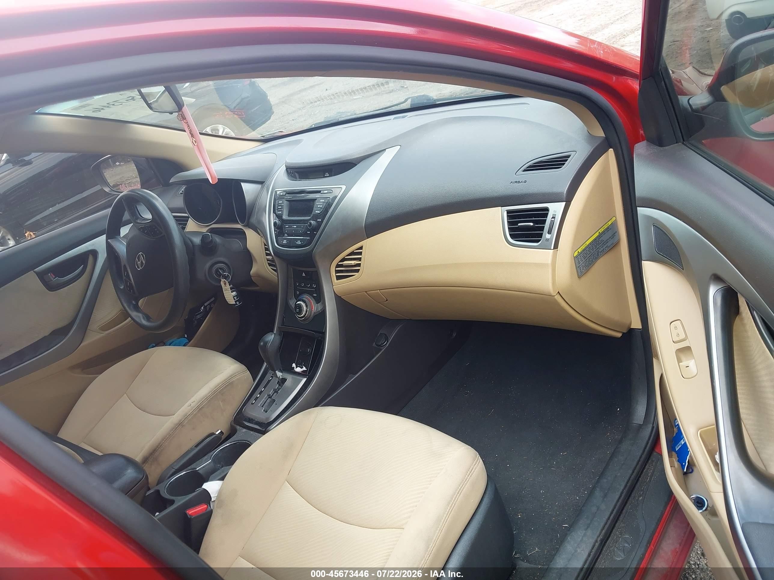 2013 Hyundai Elantra Gls Red vin: KMHDH4AE9DU810670