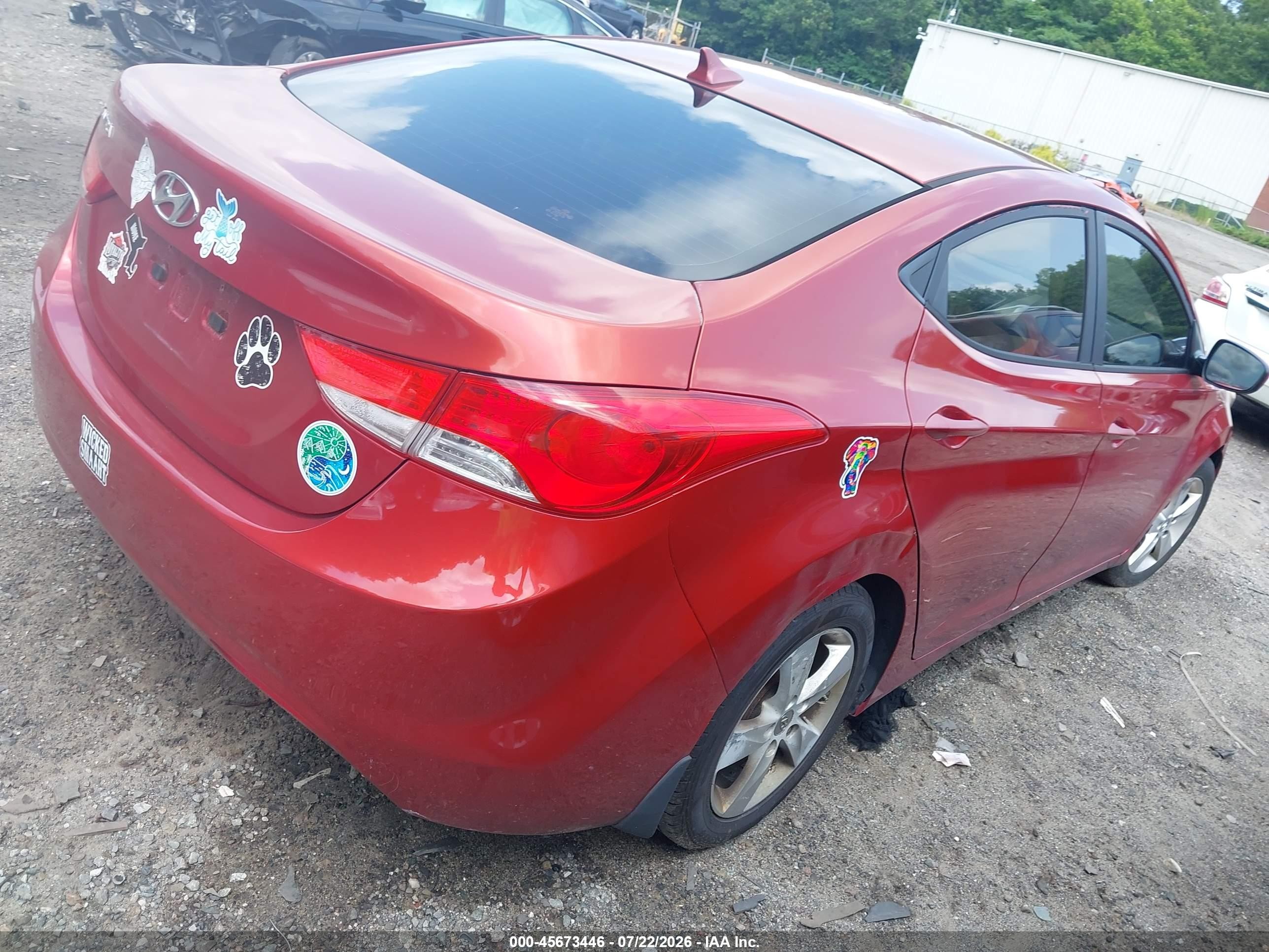 2013 Hyundai Elantra Gls Red vin: KMHDH4AE9DU810670