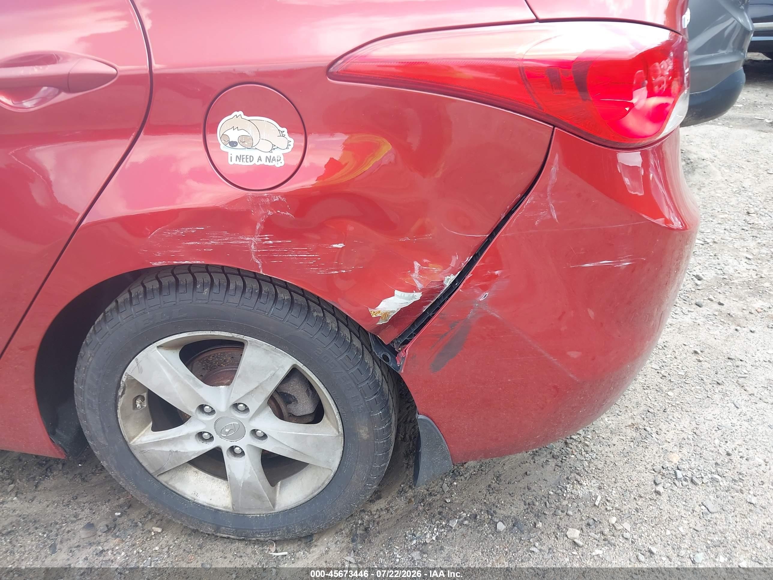 2013 Hyundai Elantra Gls Red vin: KMHDH4AE9DU810670