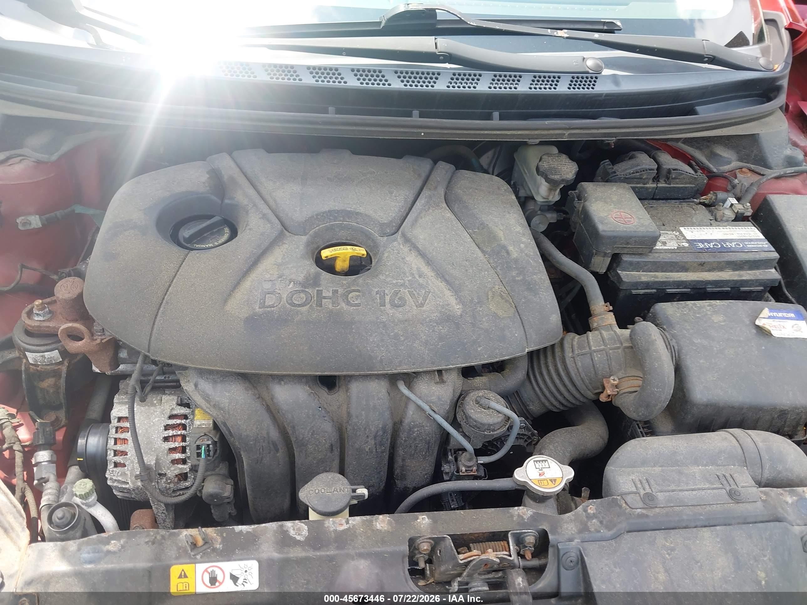 2013 Hyundai Elantra Gls Red vin: KMHDH4AE9DU810670