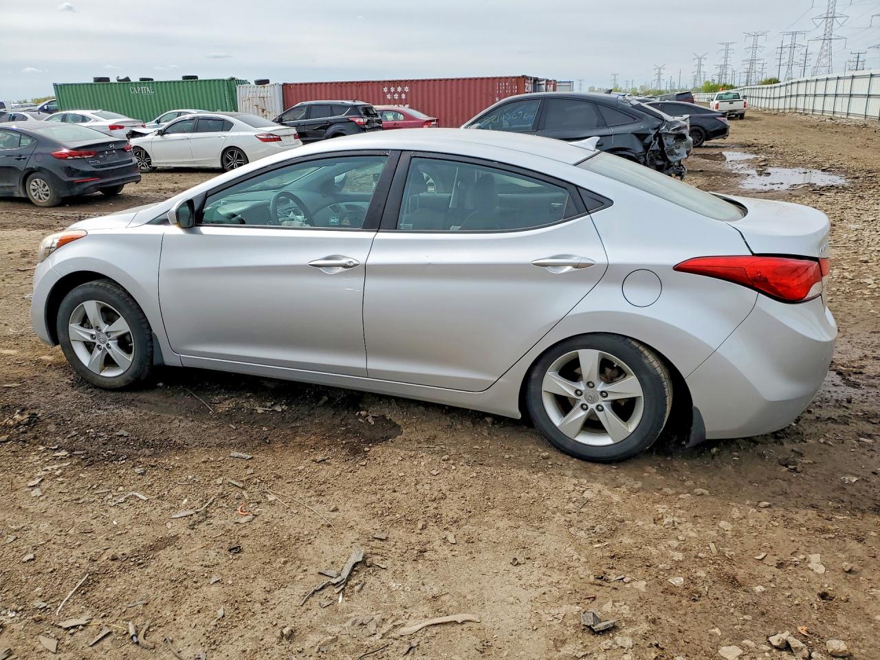 2013 Hyundai Elantra Gls Silver vin: KMHDH4AE9DU842227