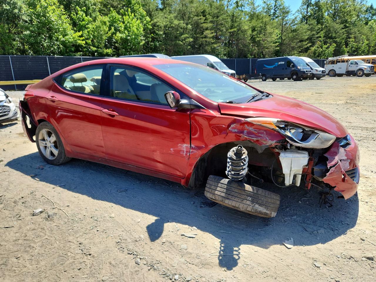 2013 Hyundai Elantra Gls Red vin: KMHDH4AE9DU866284