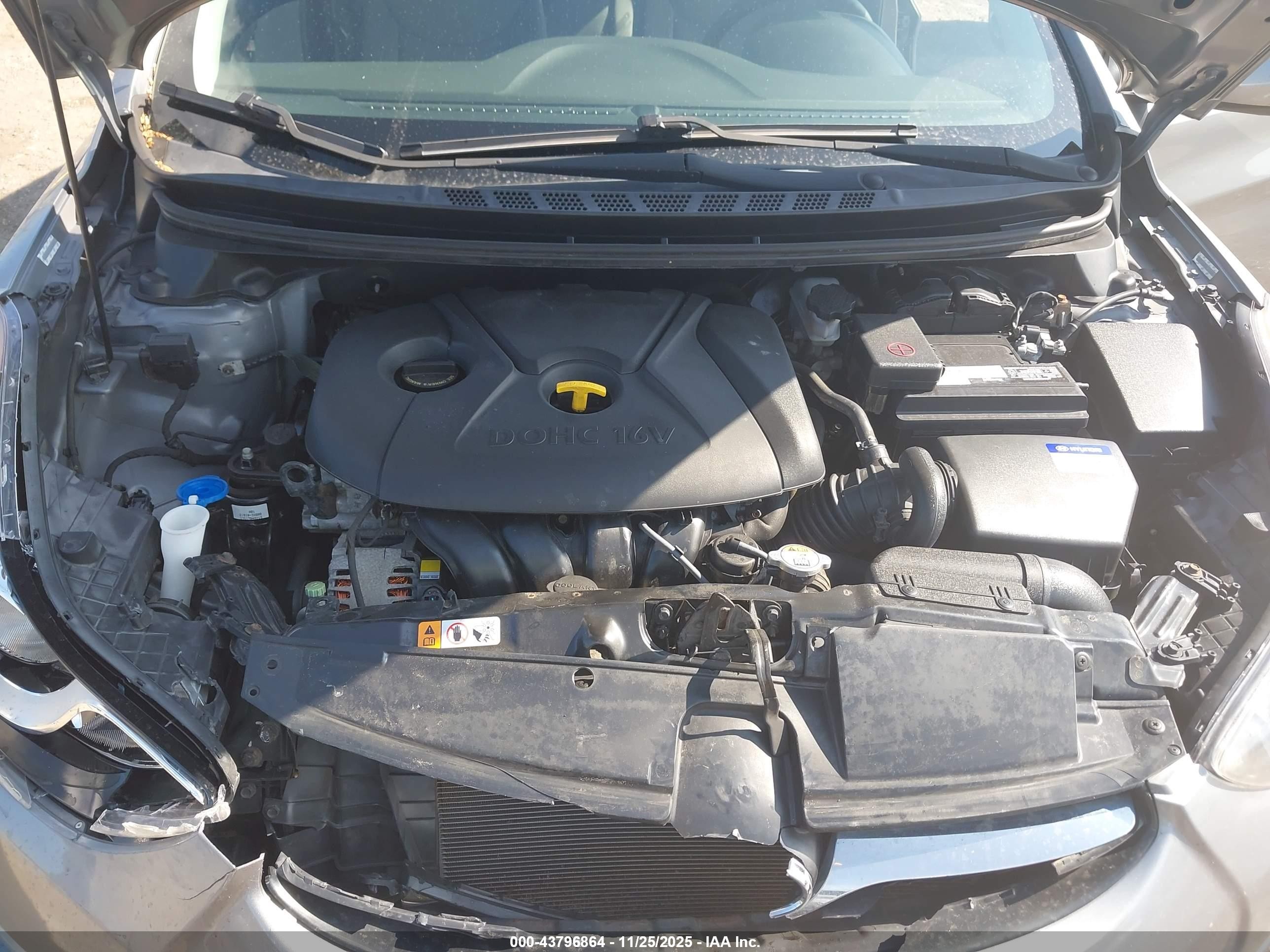 2013 Hyundai Elantra Gls Gray vin: KMHDH4AE9DU942764