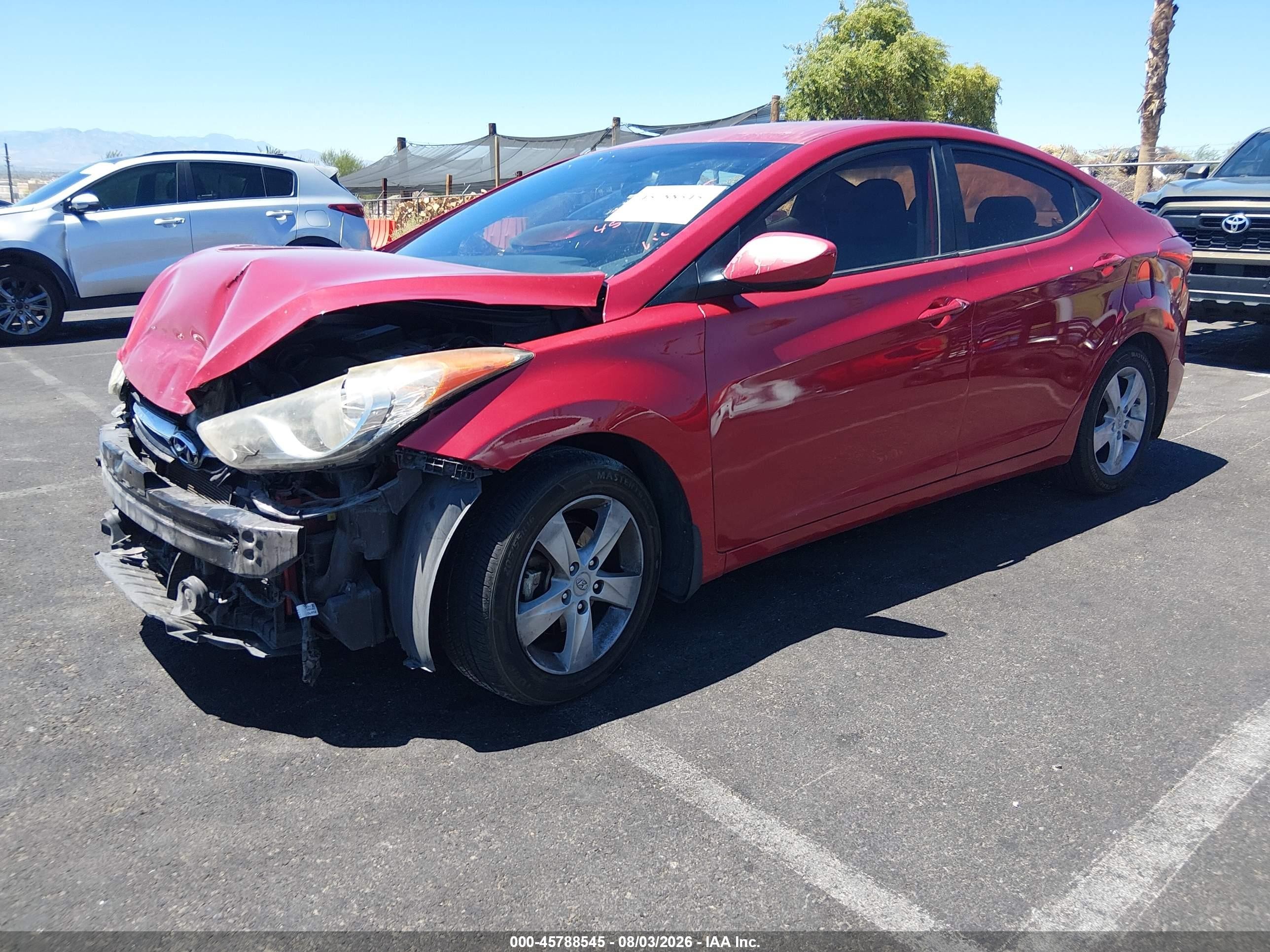 2013 Hyundai Elantra Gls Red vin: KMHDH4AE9DU944126