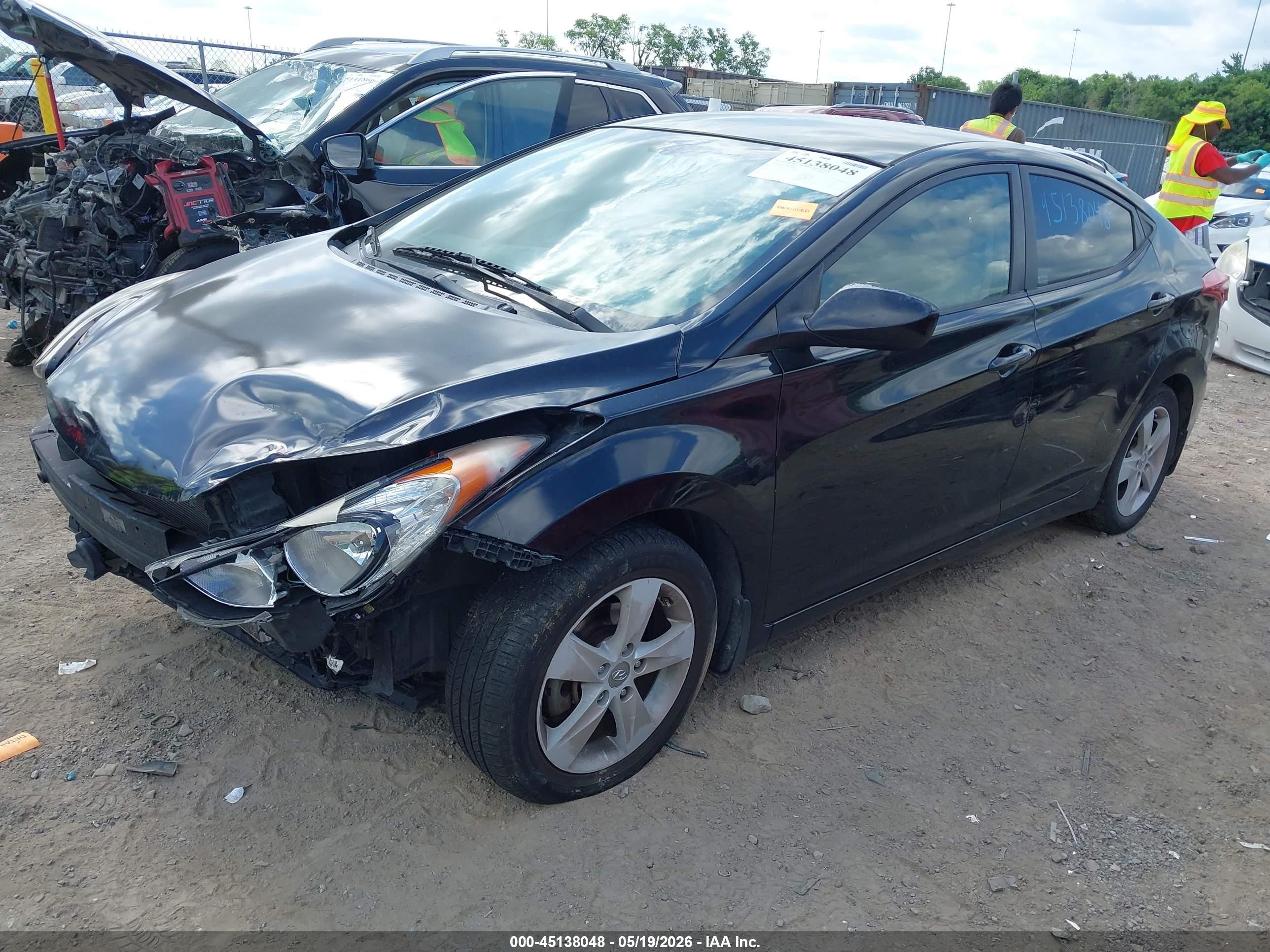2013 Hyundai Elantra Gls Black vin: KMHDH4AE9DU960987