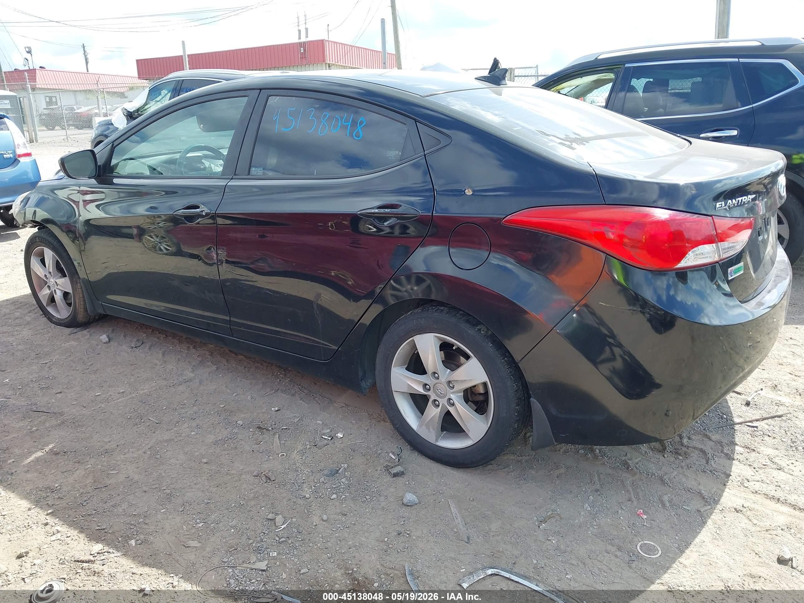 2013 Hyundai Elantra Gls Black vin: KMHDH4AE9DU960987