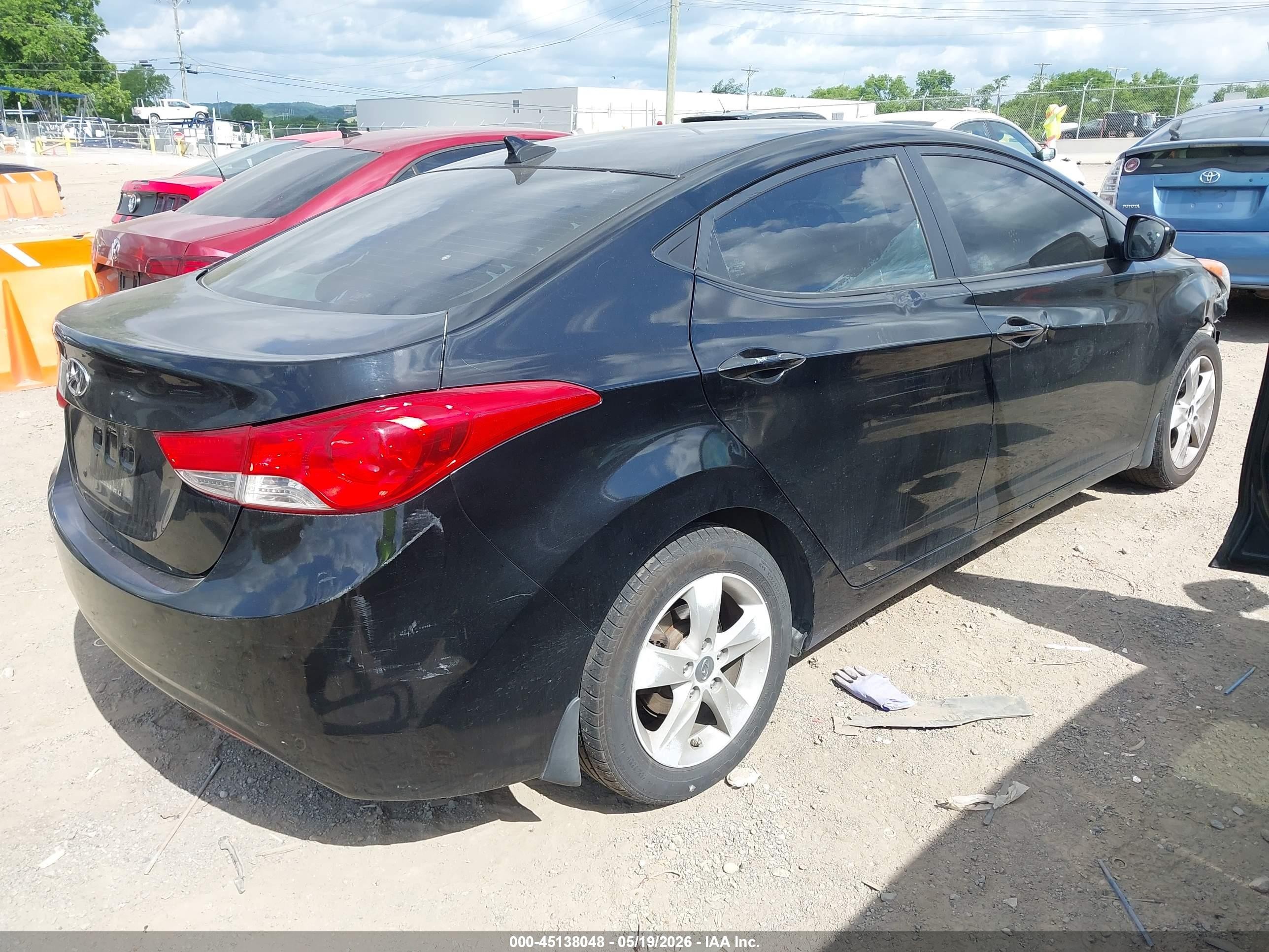 2013 Hyundai Elantra Gls Black vin: KMHDH4AE9DU960987