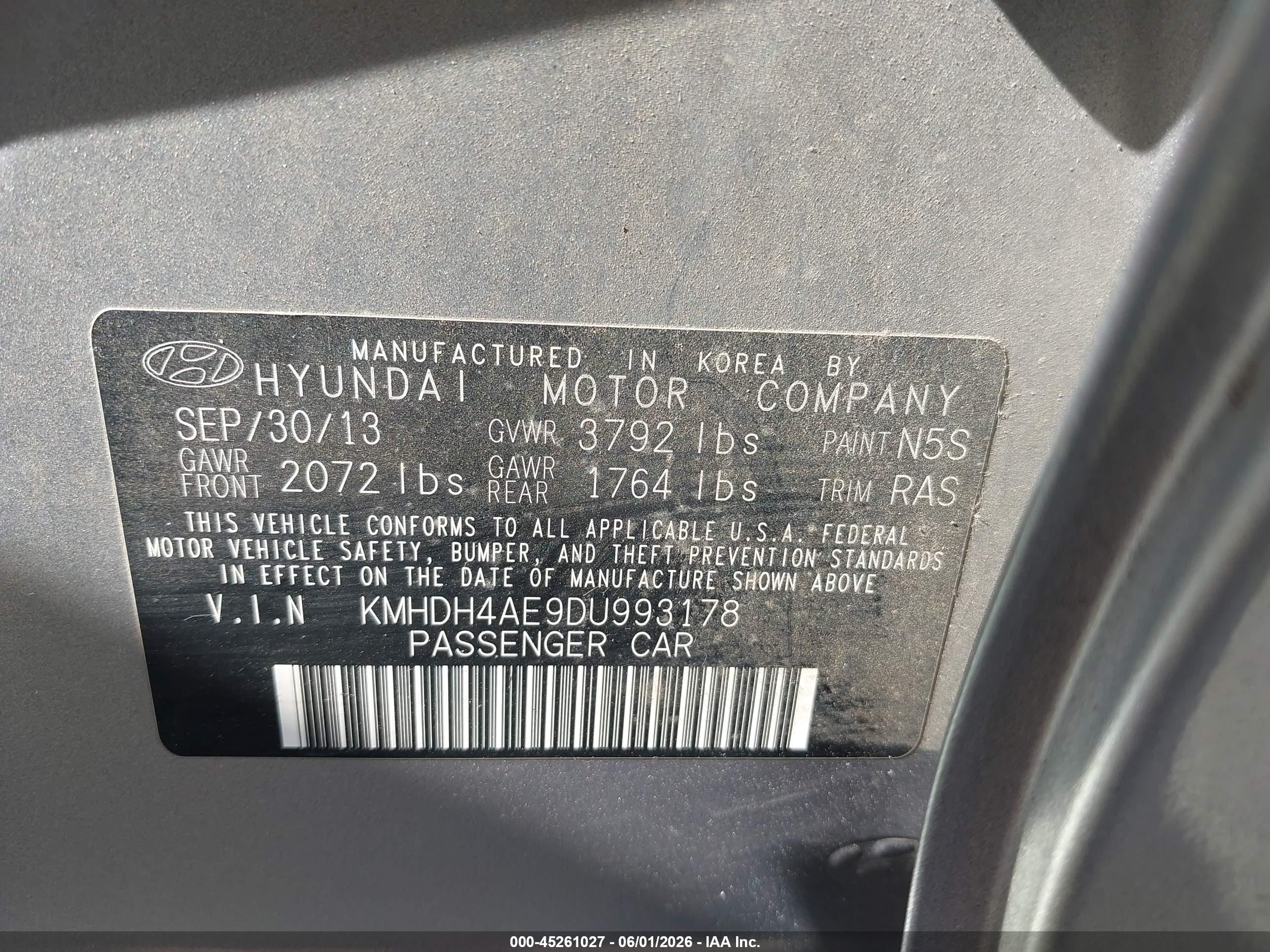 2013 Hyundai Elantra Gls Silver vin: KMHDH4AE9DU993178