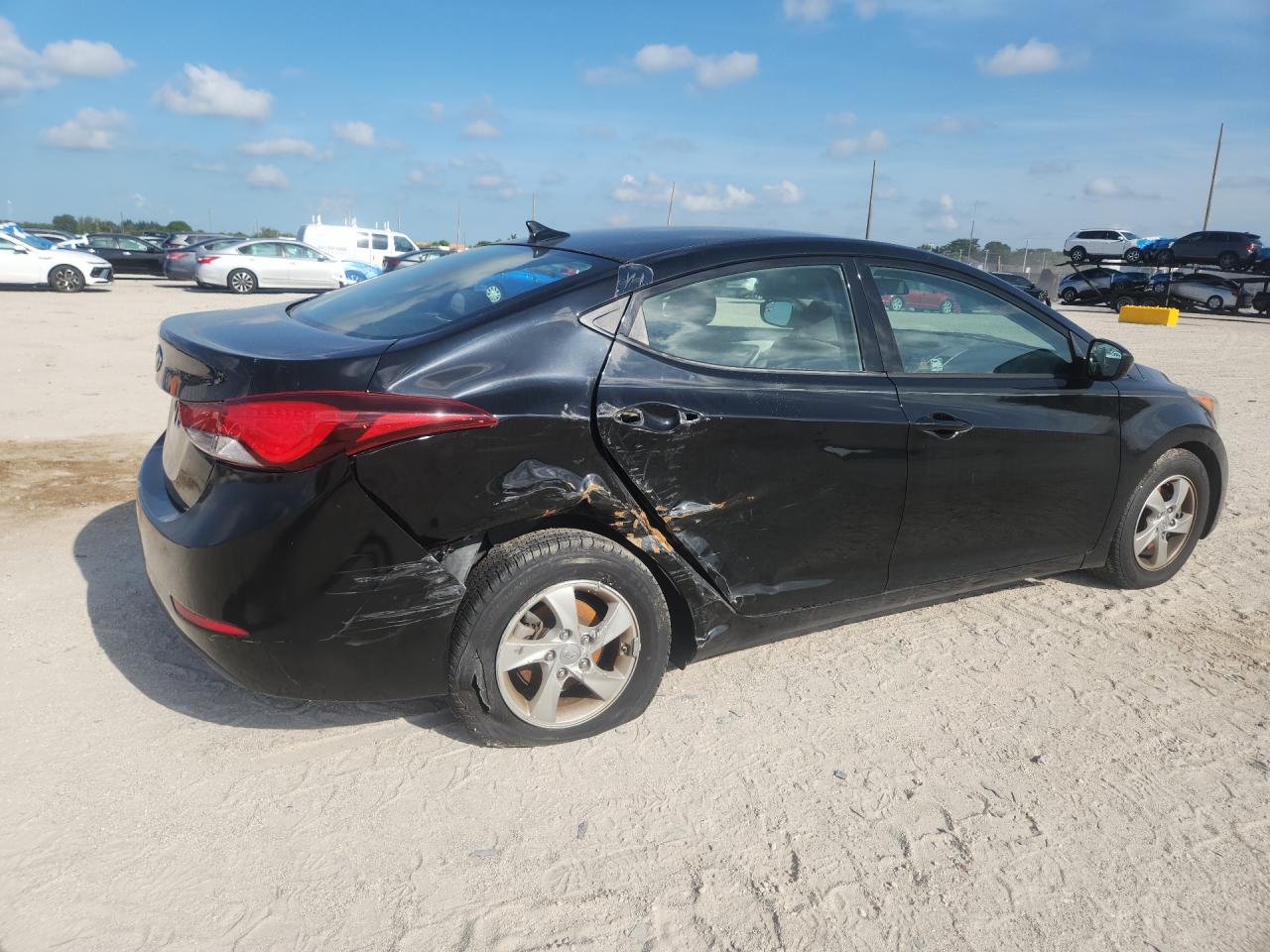 2014 Hyundai Elantra Se Black vin: KMHDH4AE9EU034591 Damage: Right Tail Light, Cracked, Replacement Required