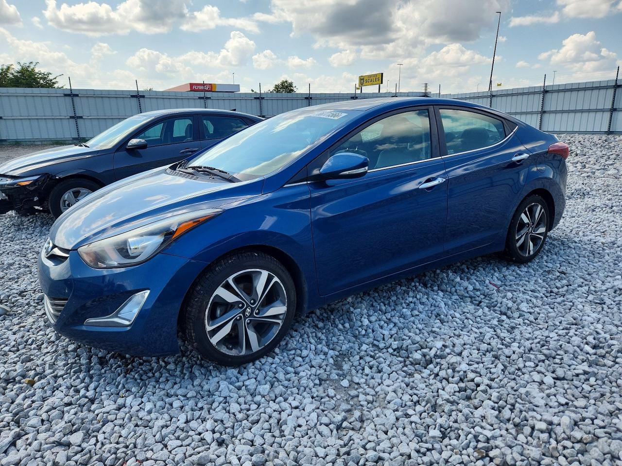 2014 Hyundai Elantra Limited Синий vin: KMHDH4AE9EU071298