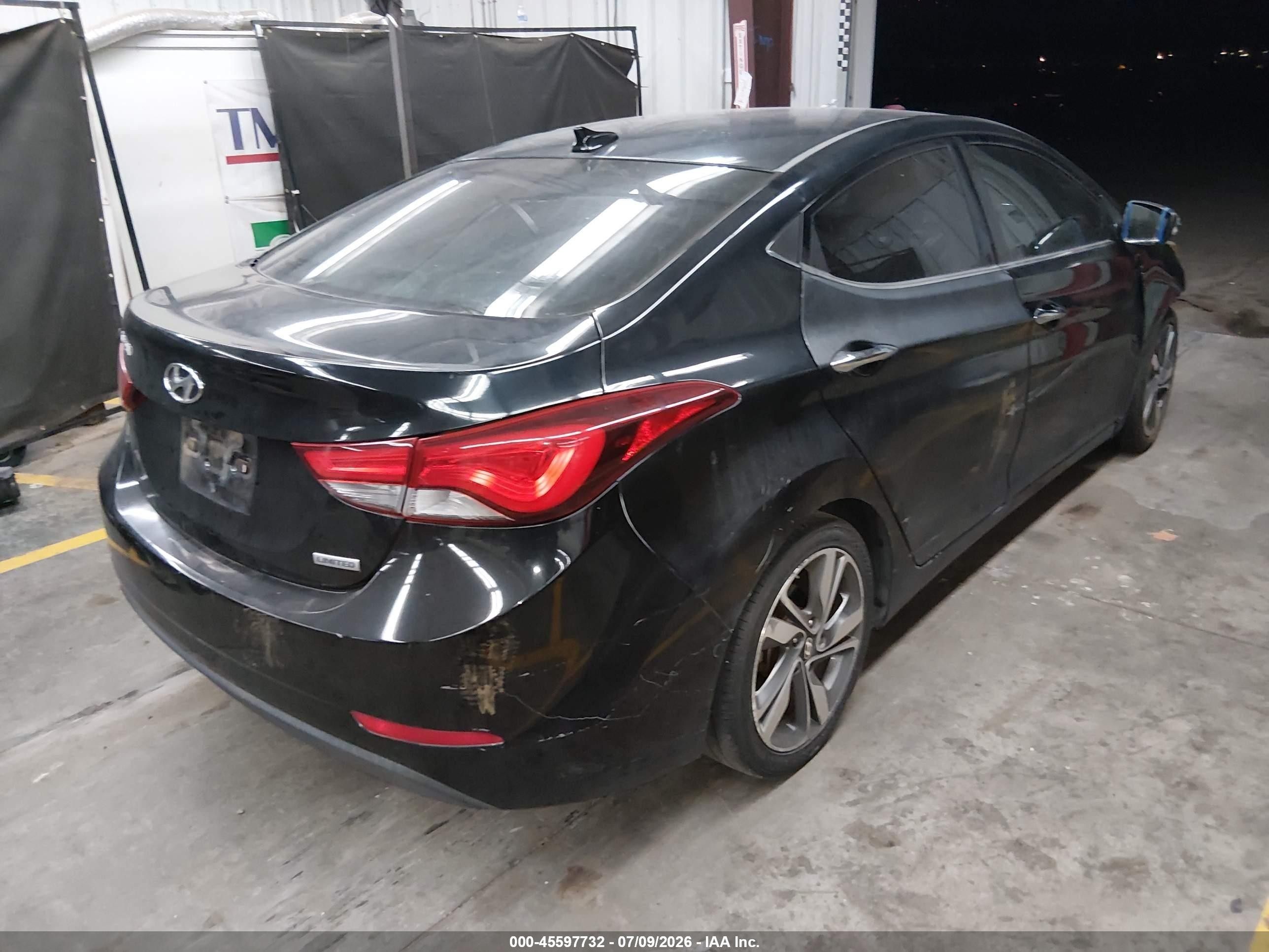 2014 Hyundai Elantra Limited Black vin: KMHDH4AE9EU076226