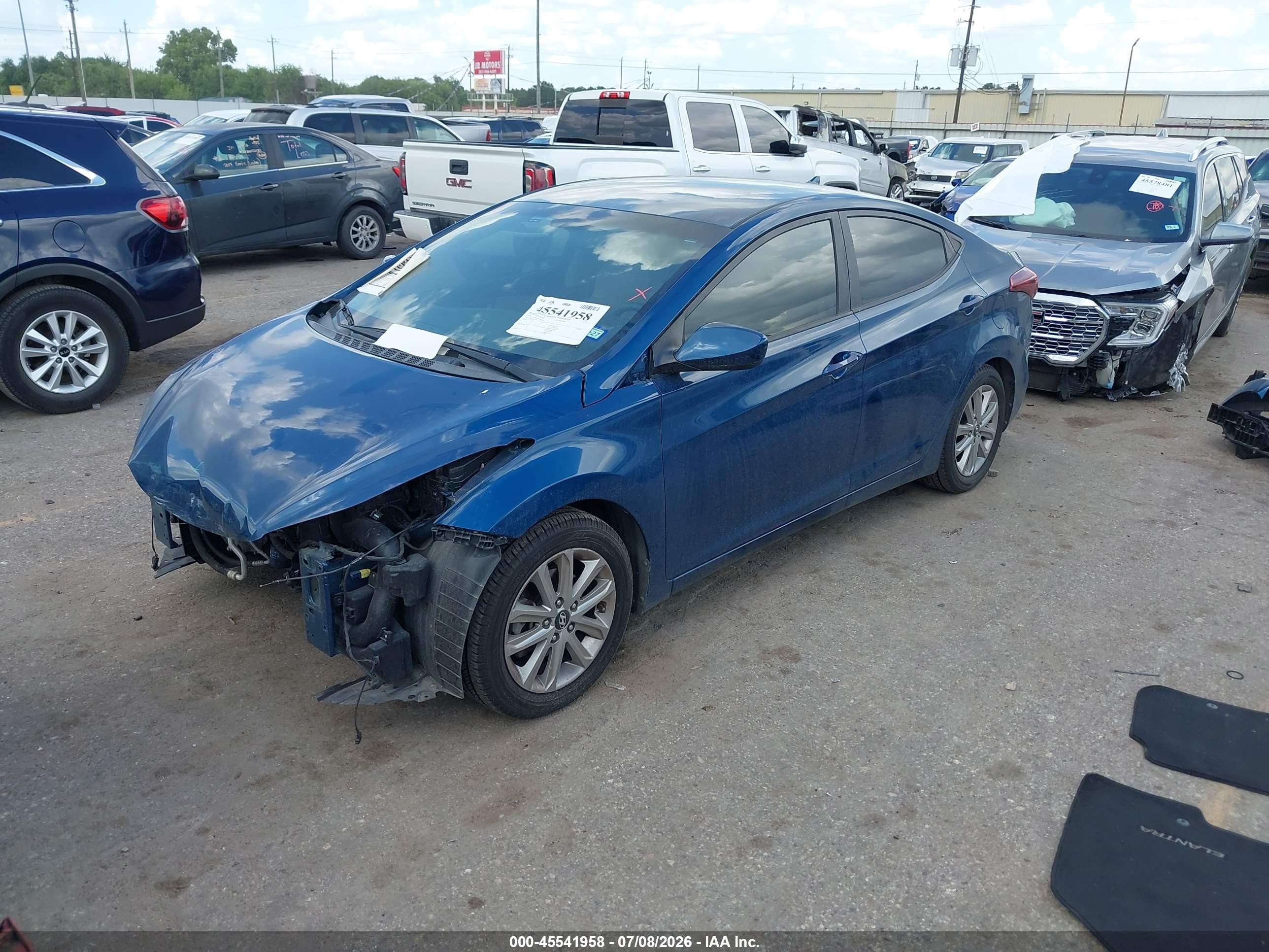 2014 Hyundai Elantra Se Blue vin: KMHDH4AE9EU088201