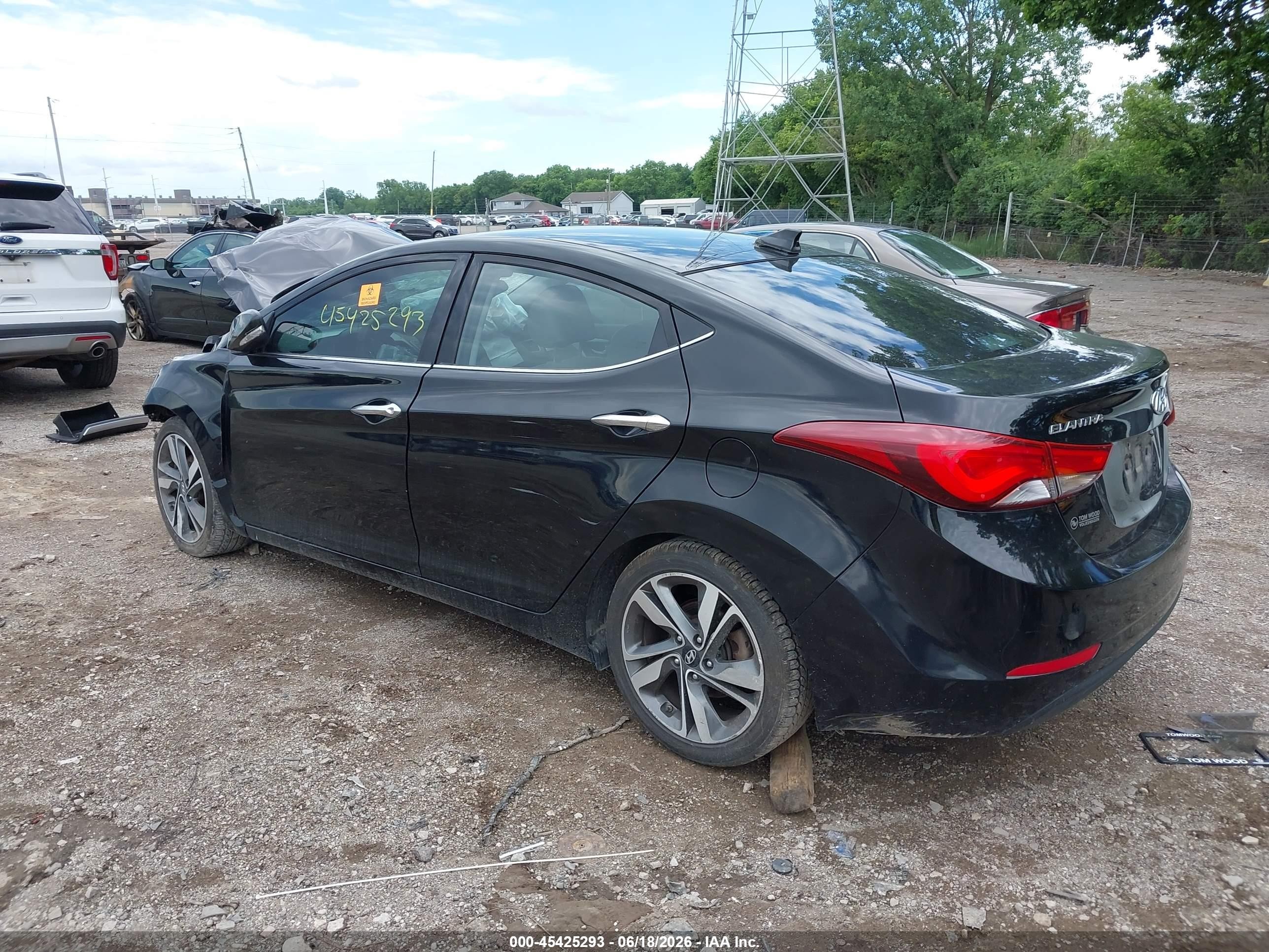 2014 Hyundai Elantra Limited Black vin: KMHDH4AE9EU096203