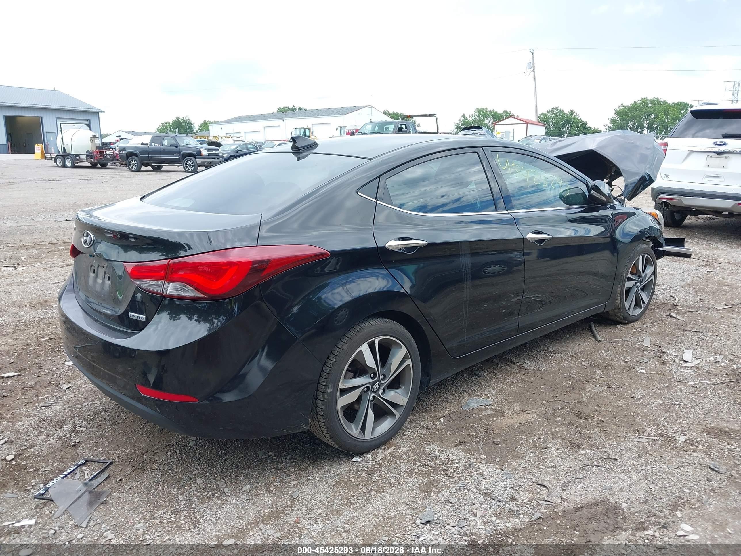 2014 Hyundai Elantra Limited Black vin: KMHDH4AE9EU096203