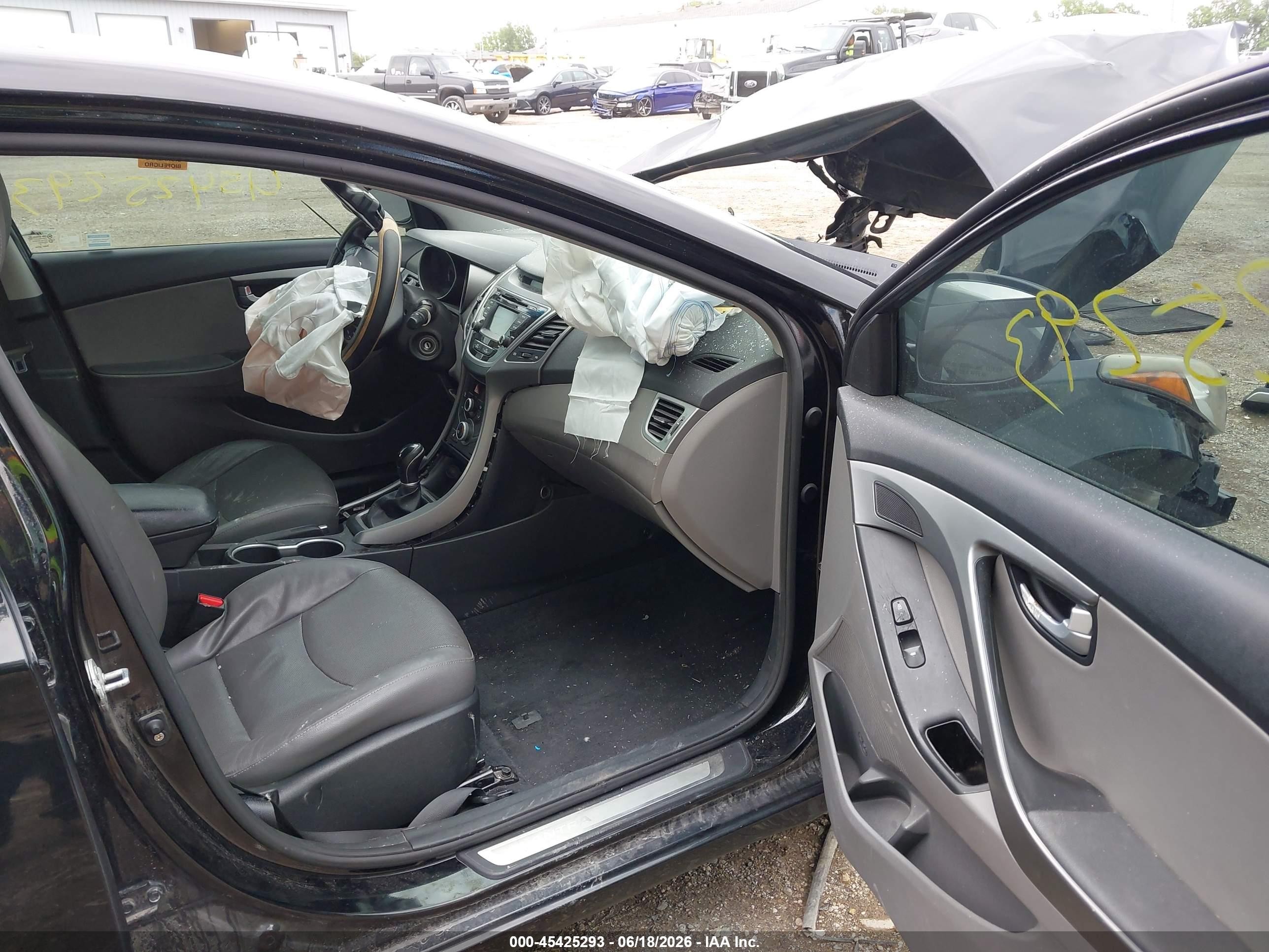 2014 Hyundai Elantra Limited Black vin: KMHDH4AE9EU096203