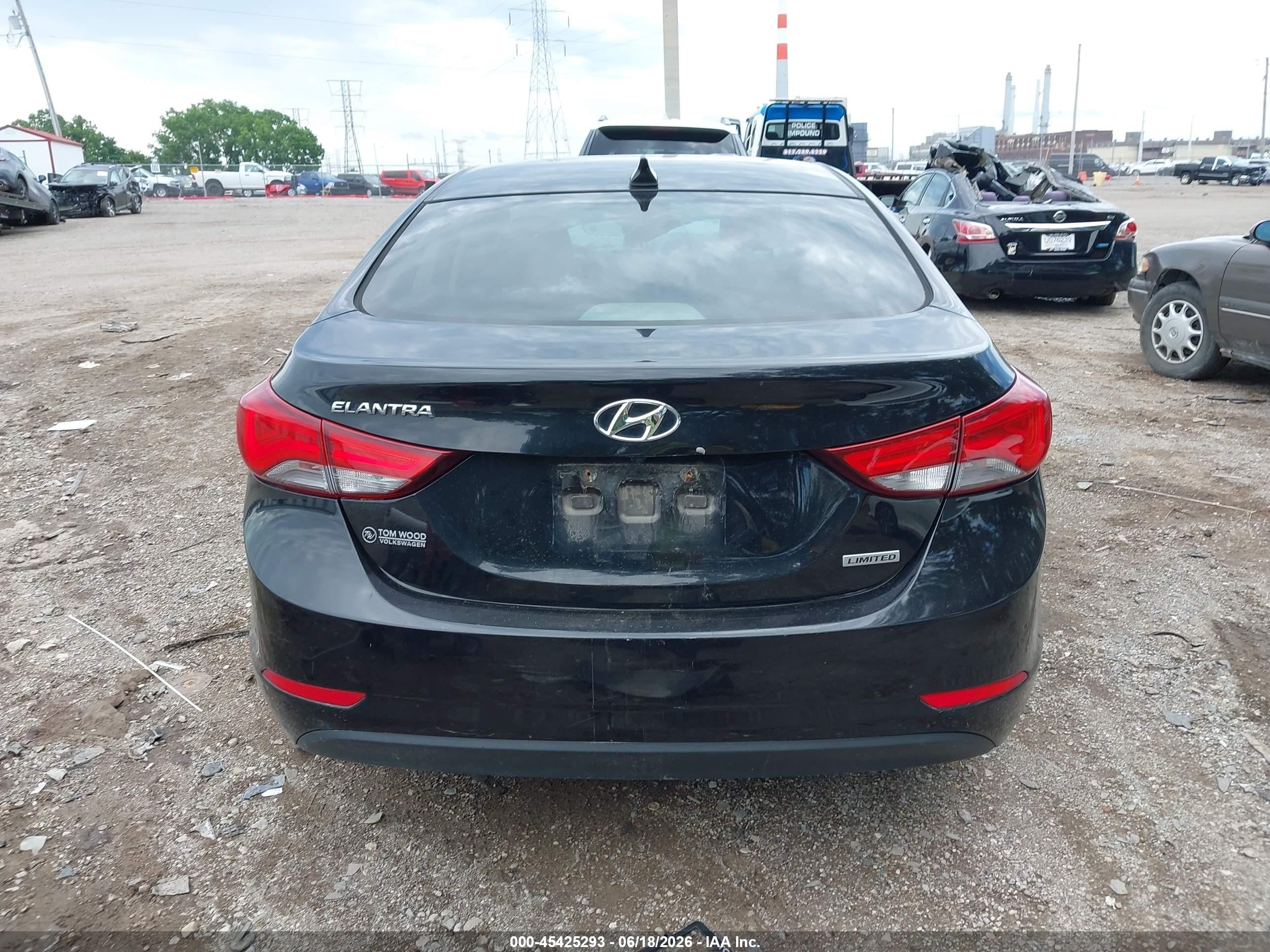 2014 Hyundai Elantra Limited Black vin: KMHDH4AE9EU096203