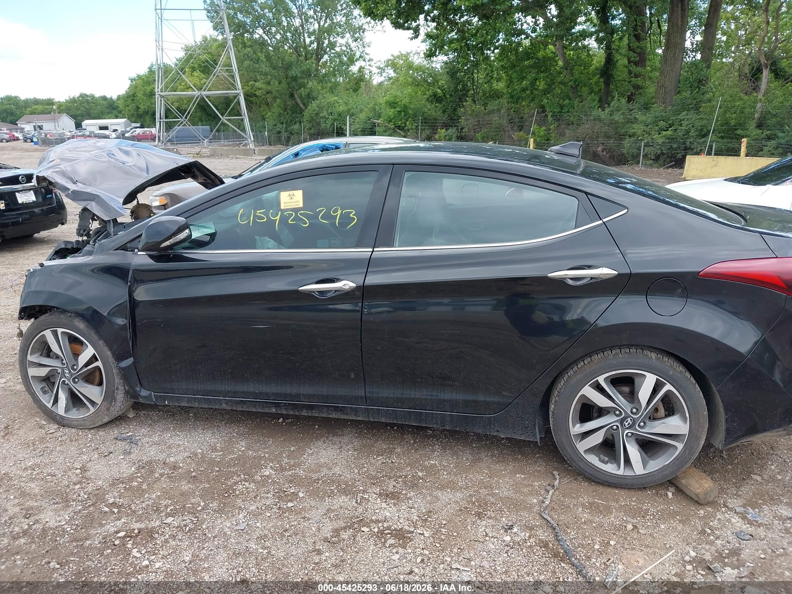 2014 Hyundai Elantra Limited Black vin: KMHDH4AE9EU096203