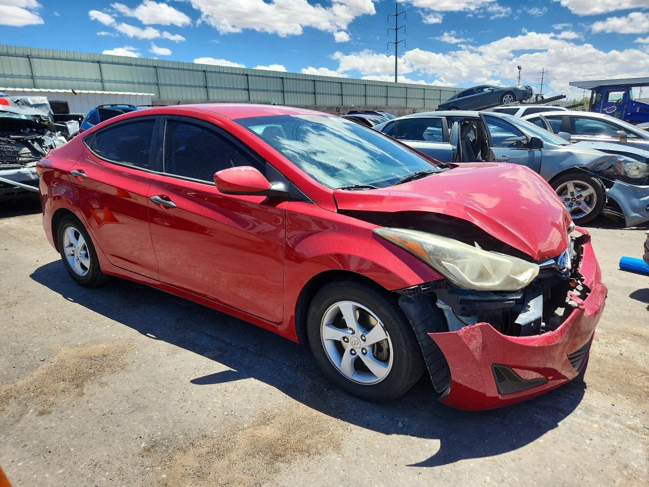 2014 Hyundai Elantra Red vin: KMHDH4AE9EU108883