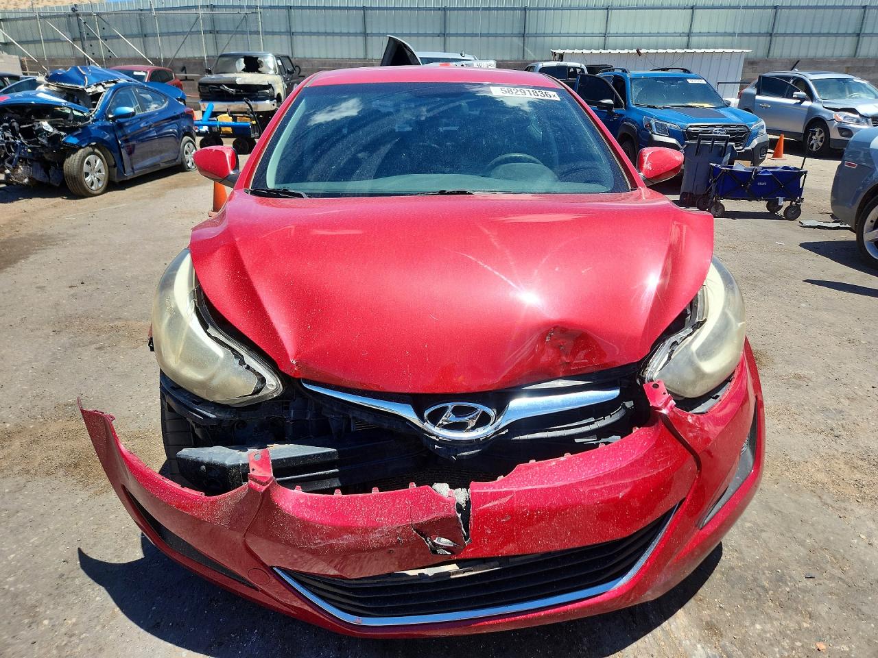 2014 Hyundai Elantra Red vin: KMHDH4AE9EU108883