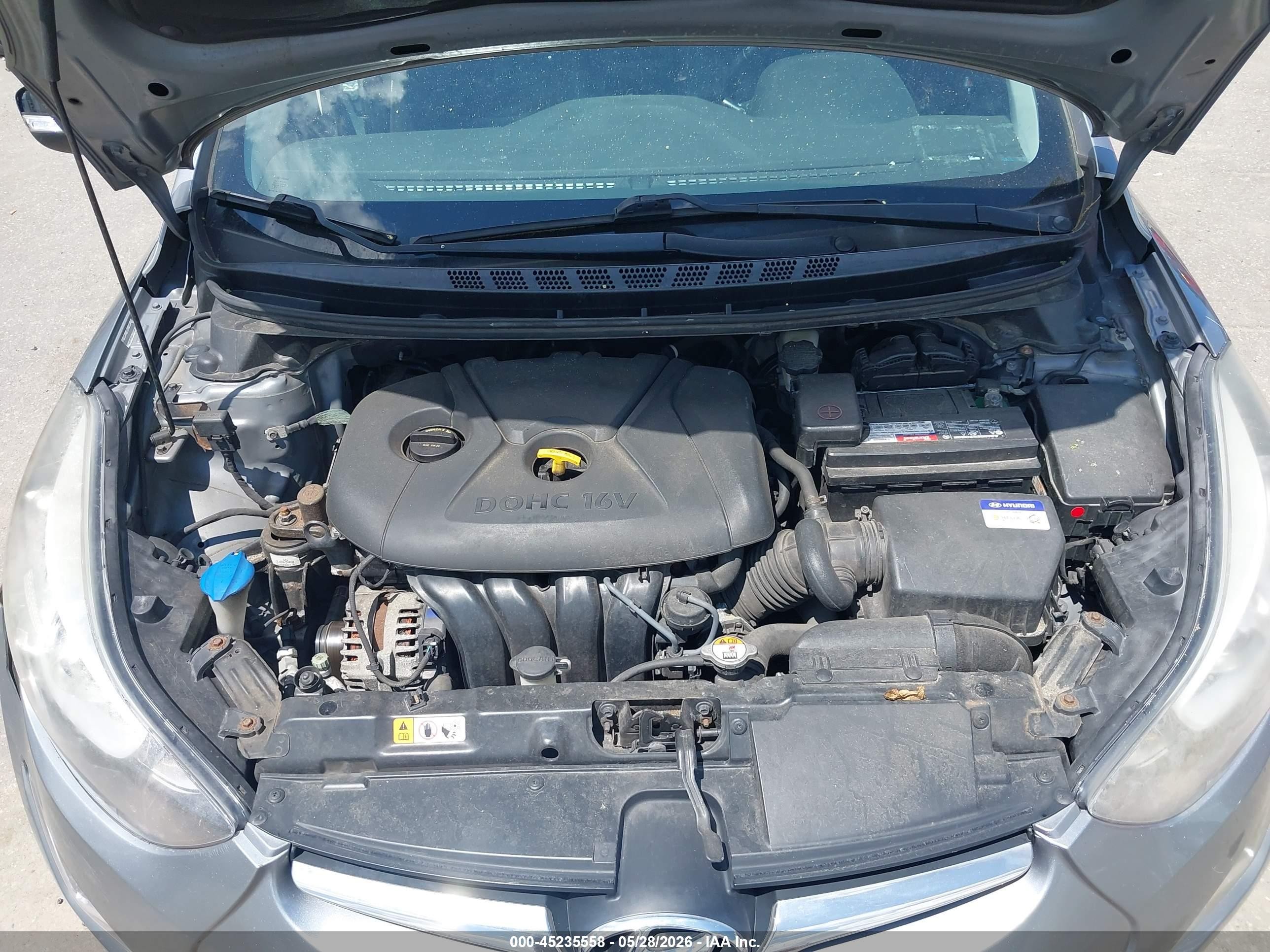 2014 Hyundai Elantra Limited Серый vin: KMHDH4AE9EU112433