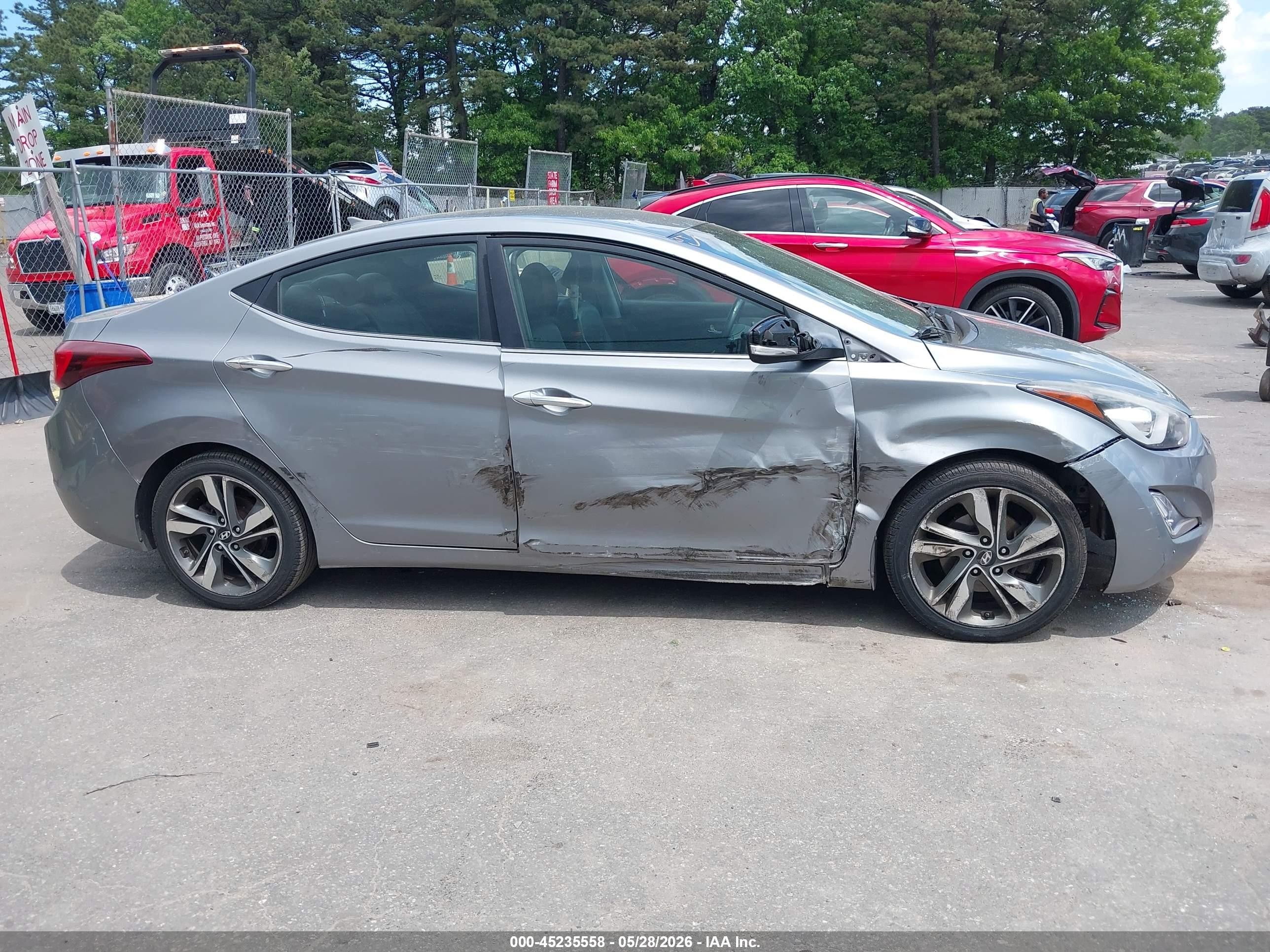 2014 Hyundai Elantra Limited Серый vin: KMHDH4AE9EU112433