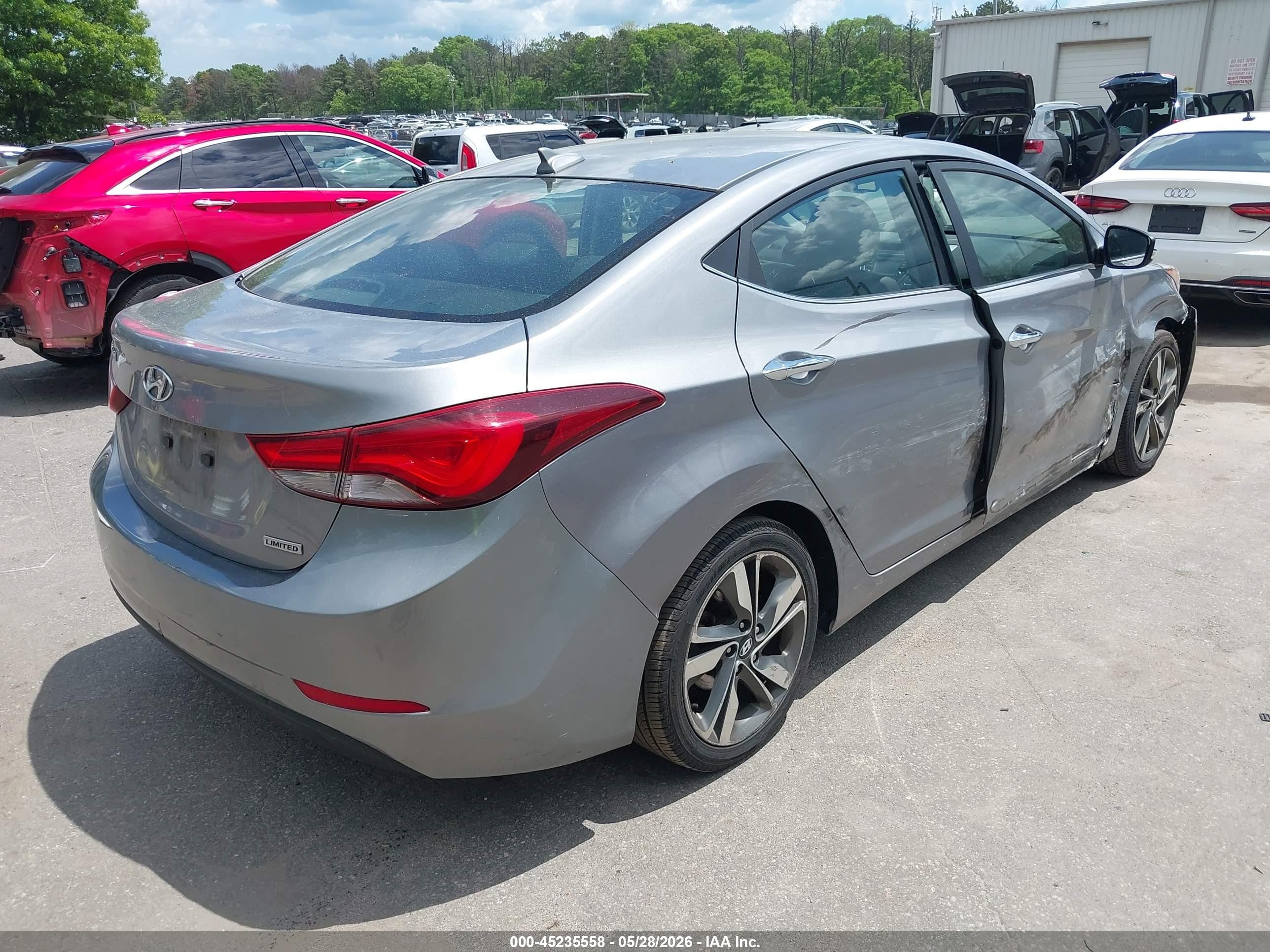 2014 Hyundai Elantra Limited Серый vin: KMHDH4AE9EU112433