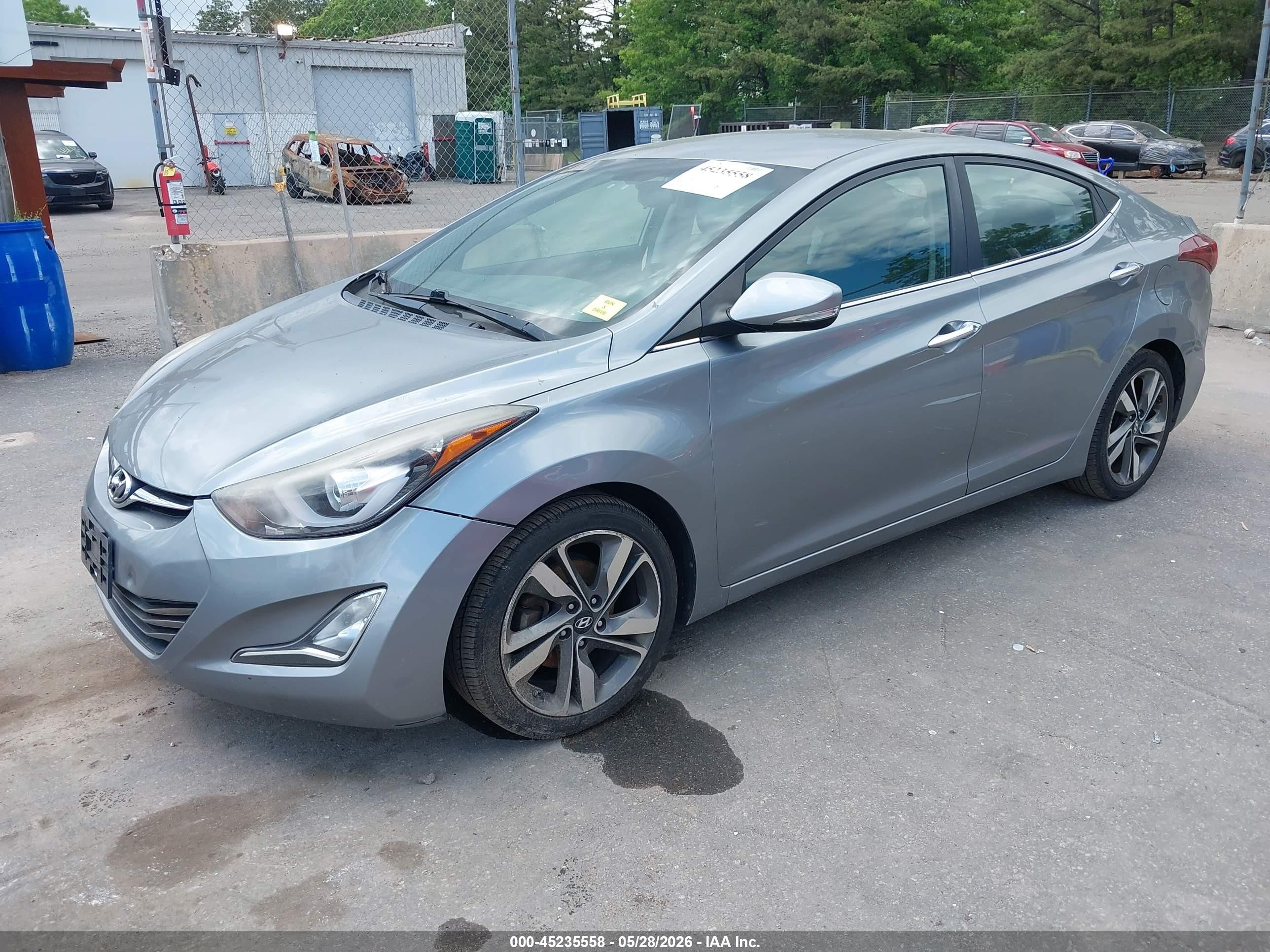 2014 Hyundai Elantra Limited Серый vin: KMHDH4AE9EU112433