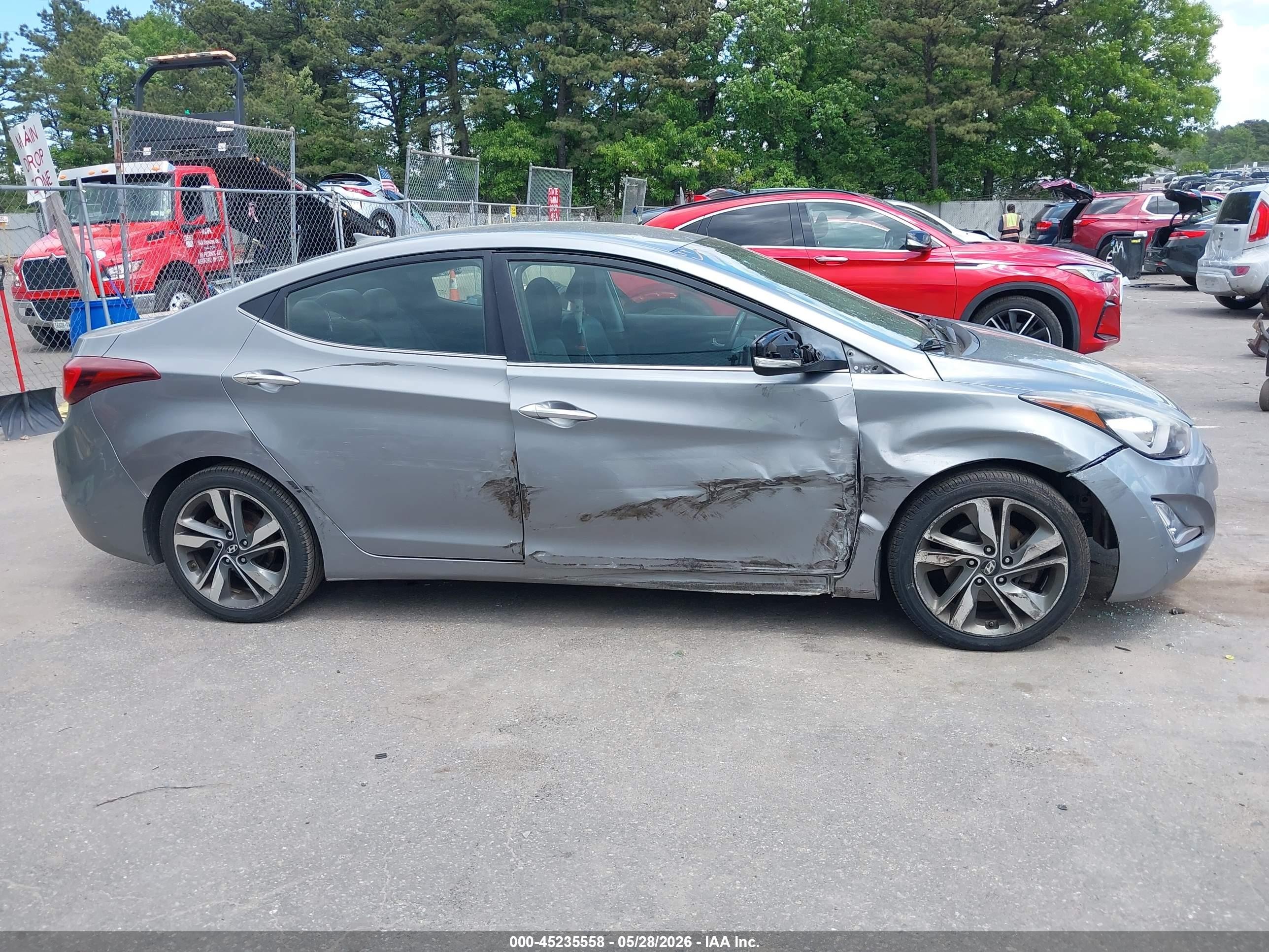 2014 Hyundai Elantra Limited Серый vin: KMHDH4AE9EU112433
