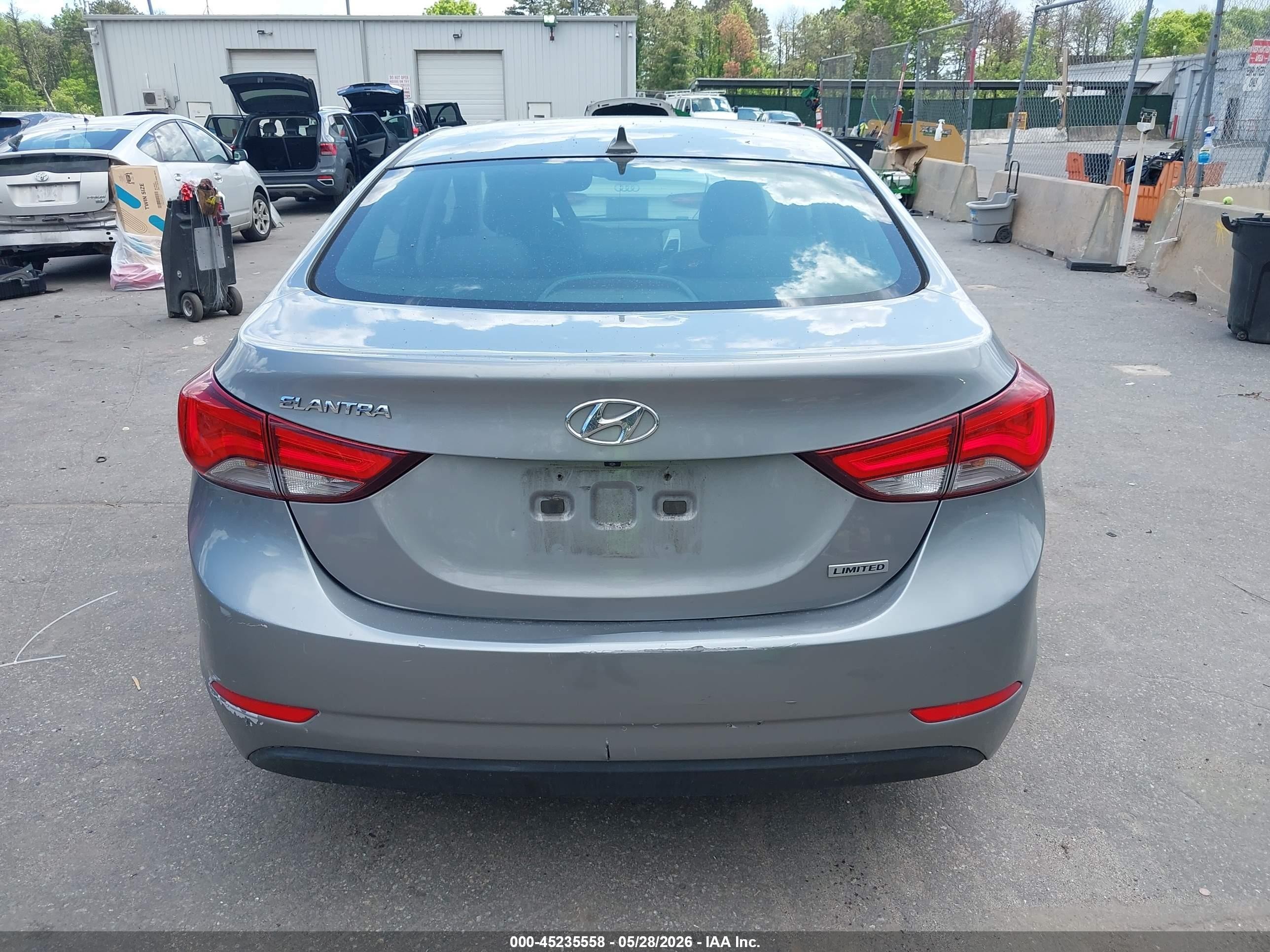 2014 Hyundai Elantra Limited Серый vin: KMHDH4AE9EU112433