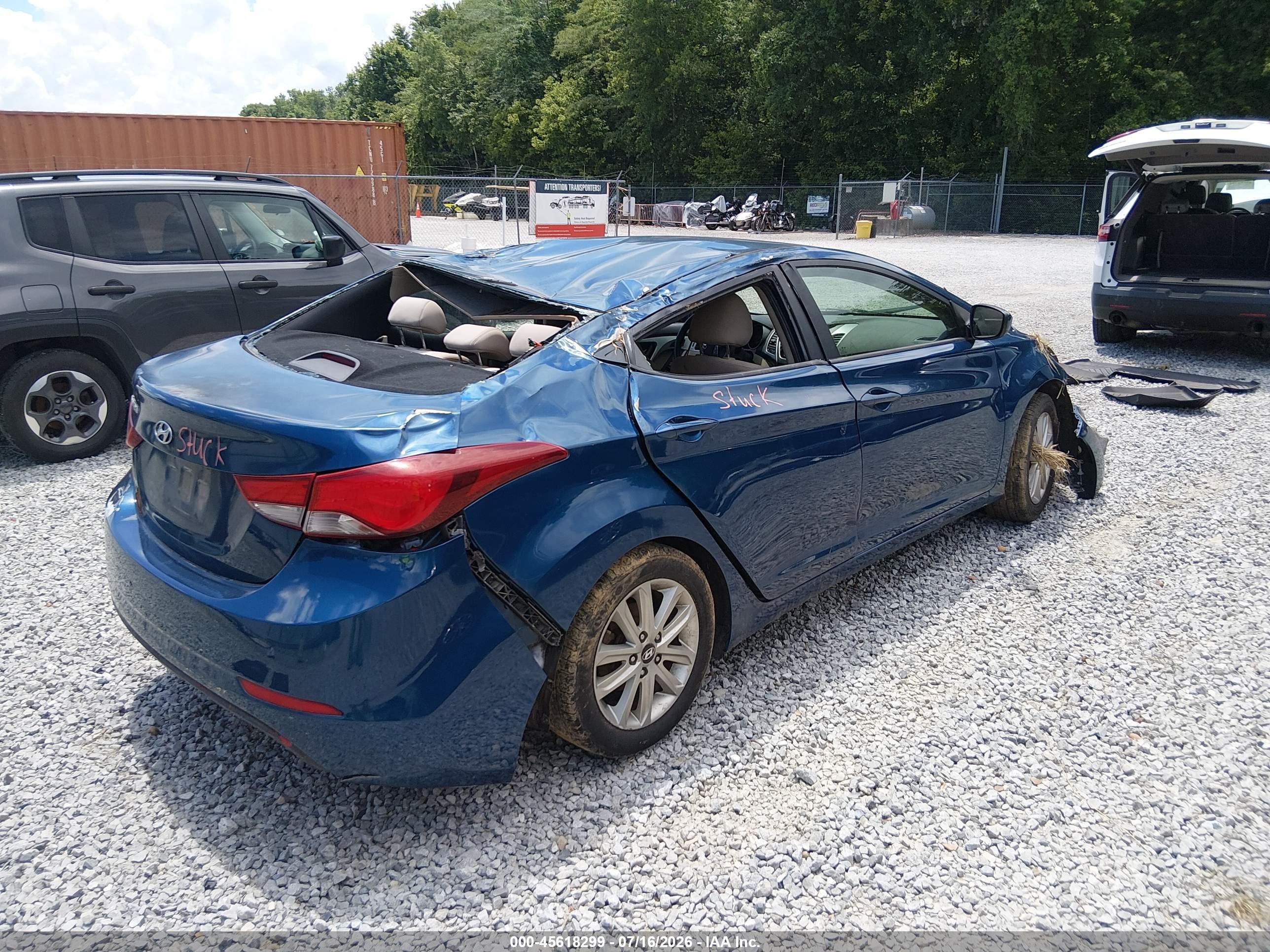 2014 Hyundai Elantra Se Blue vin: KMHDH4AE9EU150468