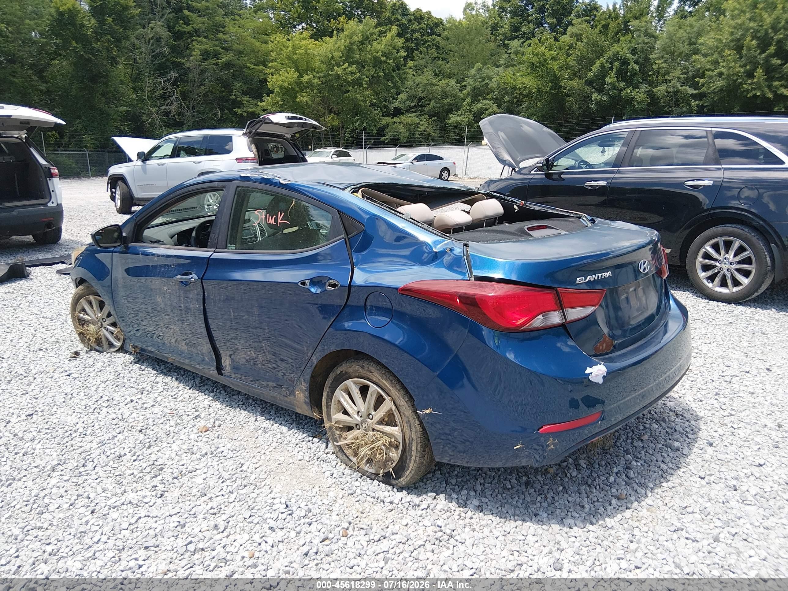 2014 Hyundai Elantra Se Blue vin: KMHDH4AE9EU150468