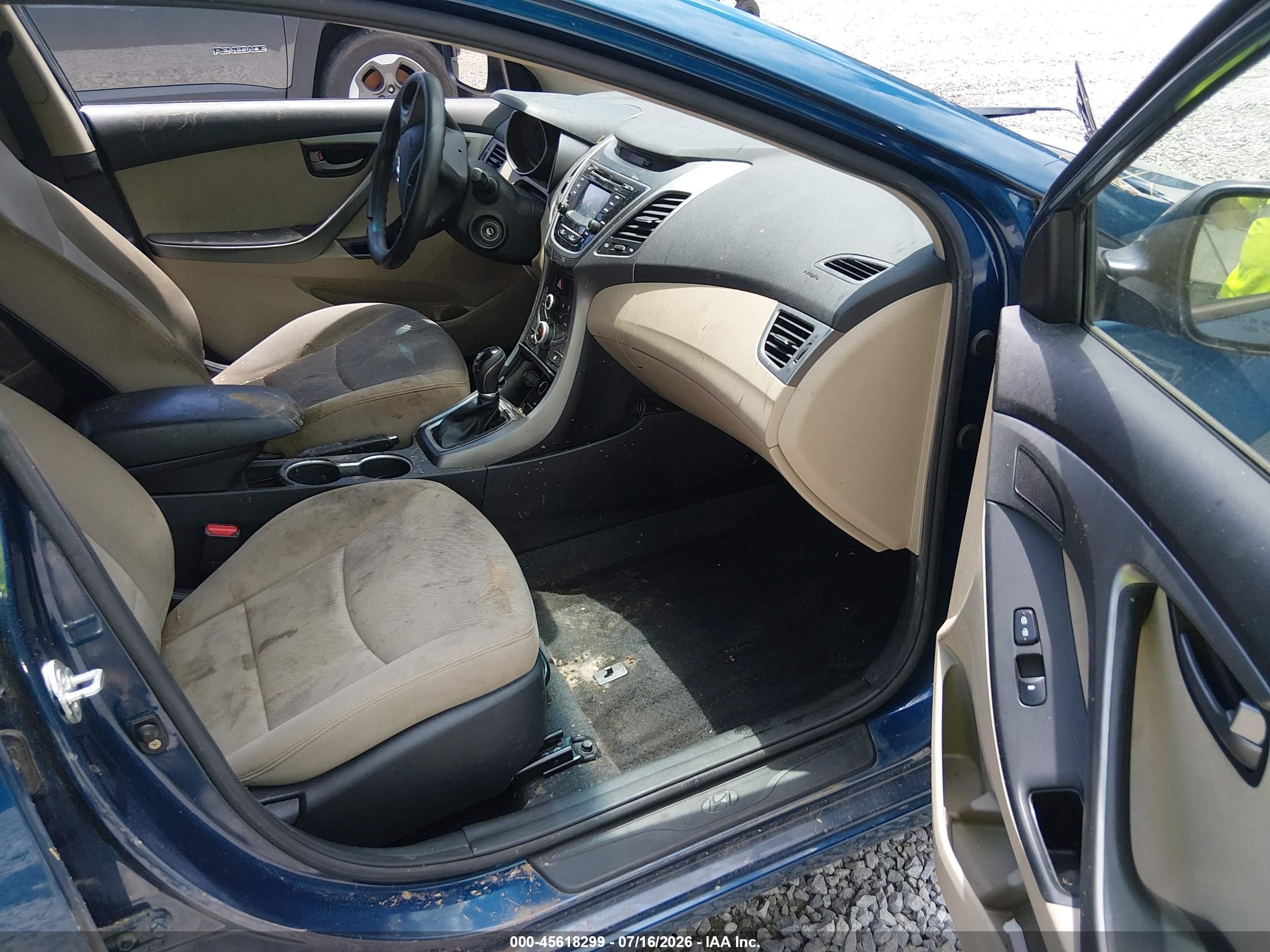 2014 Hyundai Elantra Se Blue vin: KMHDH4AE9EU150468