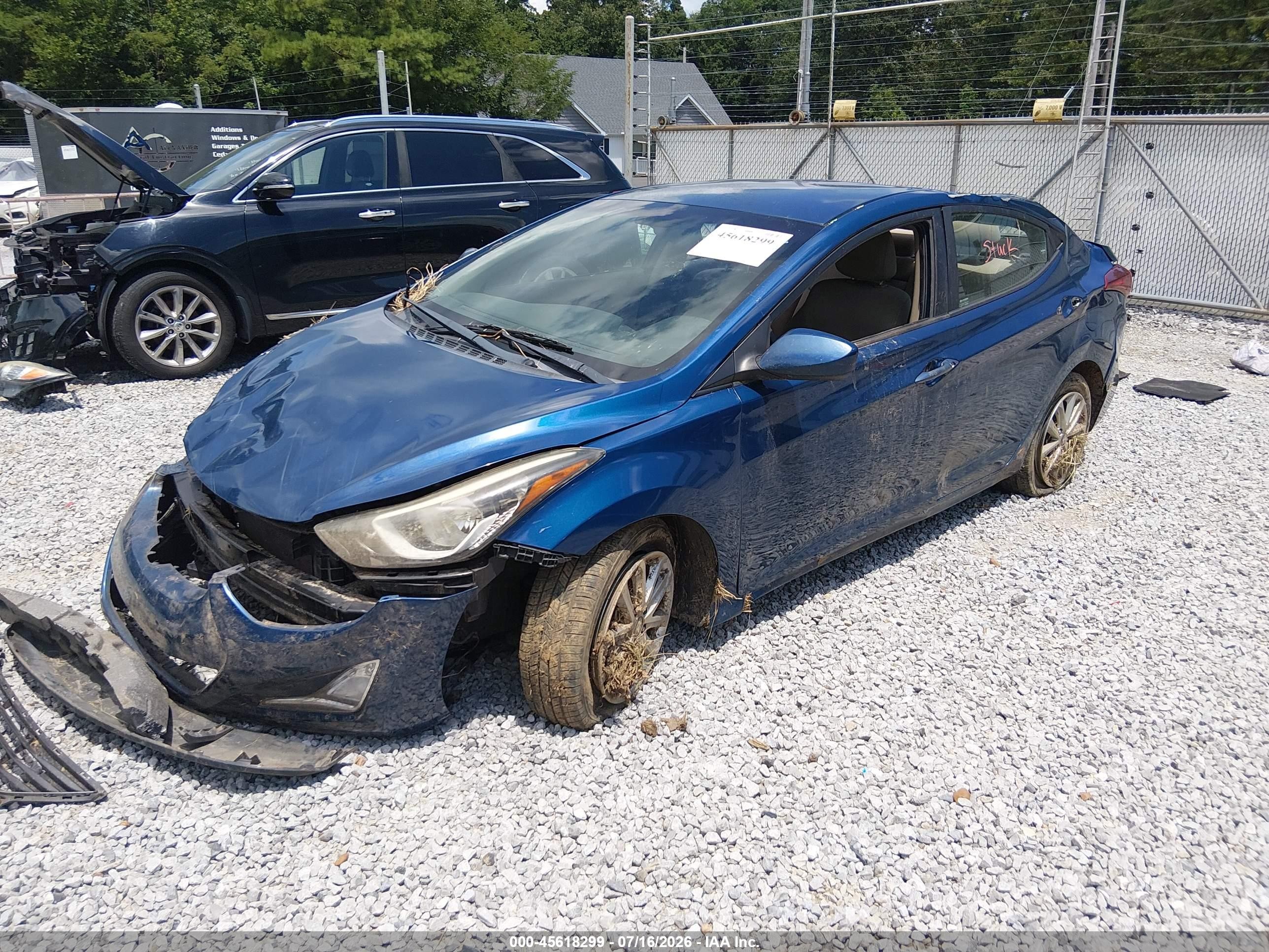 2014 Hyundai Elantra Se Blue vin: KMHDH4AE9EU150468