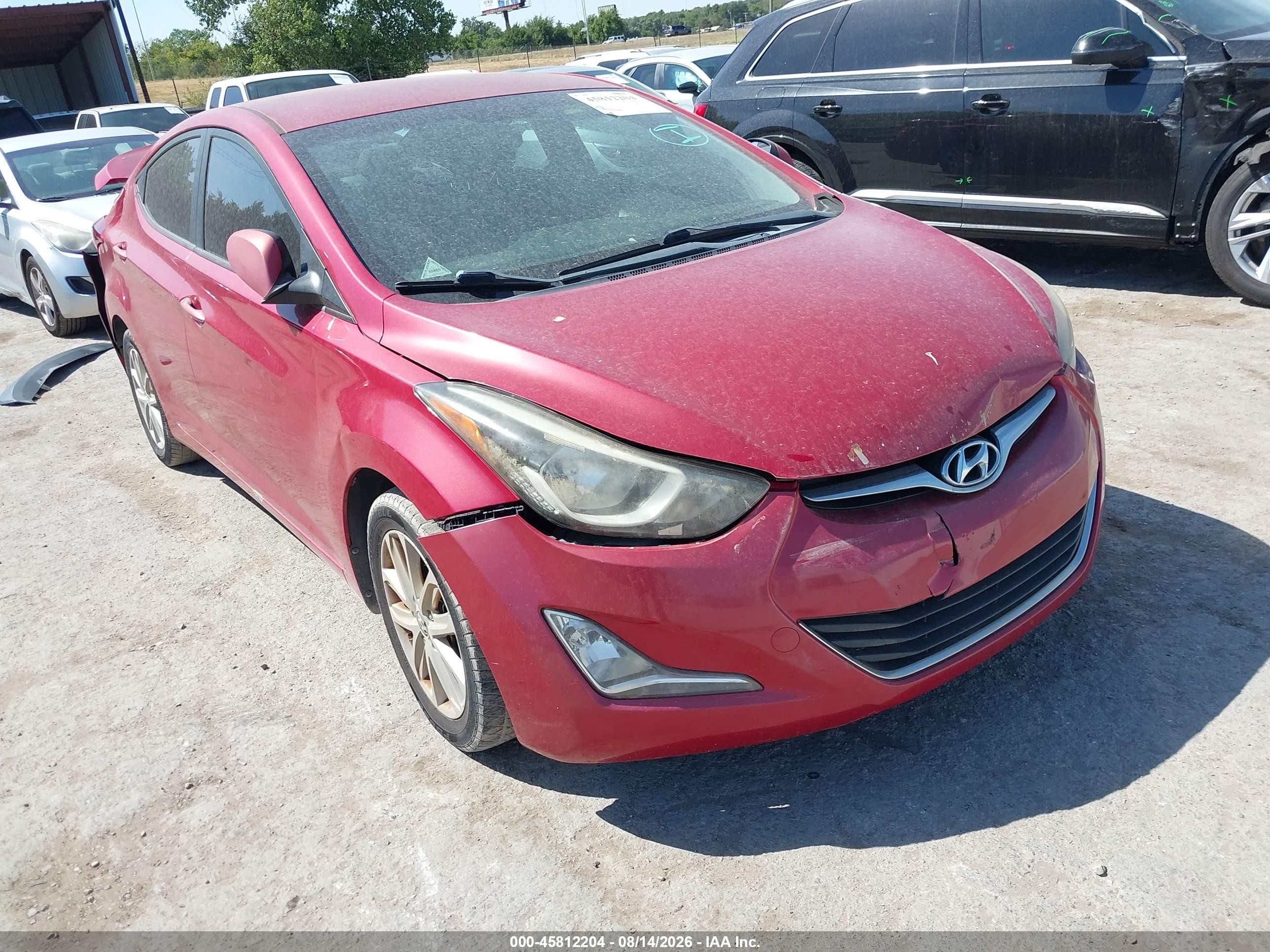 2014 Hyundai Elantra Se Red vin: KMHDH4AE9EU166718