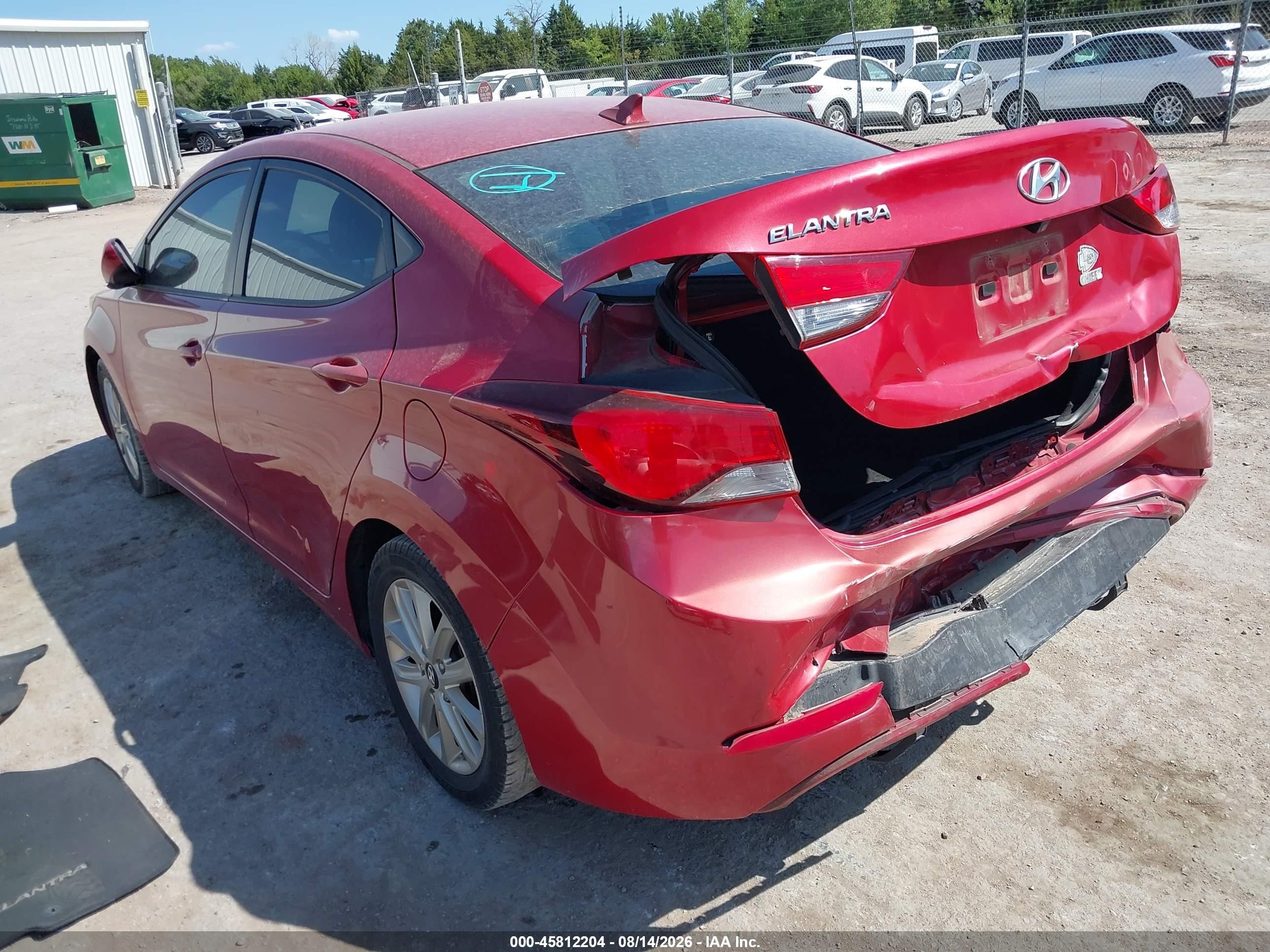 2014 Hyundai Elantra Se Red vin: KMHDH4AE9EU166718