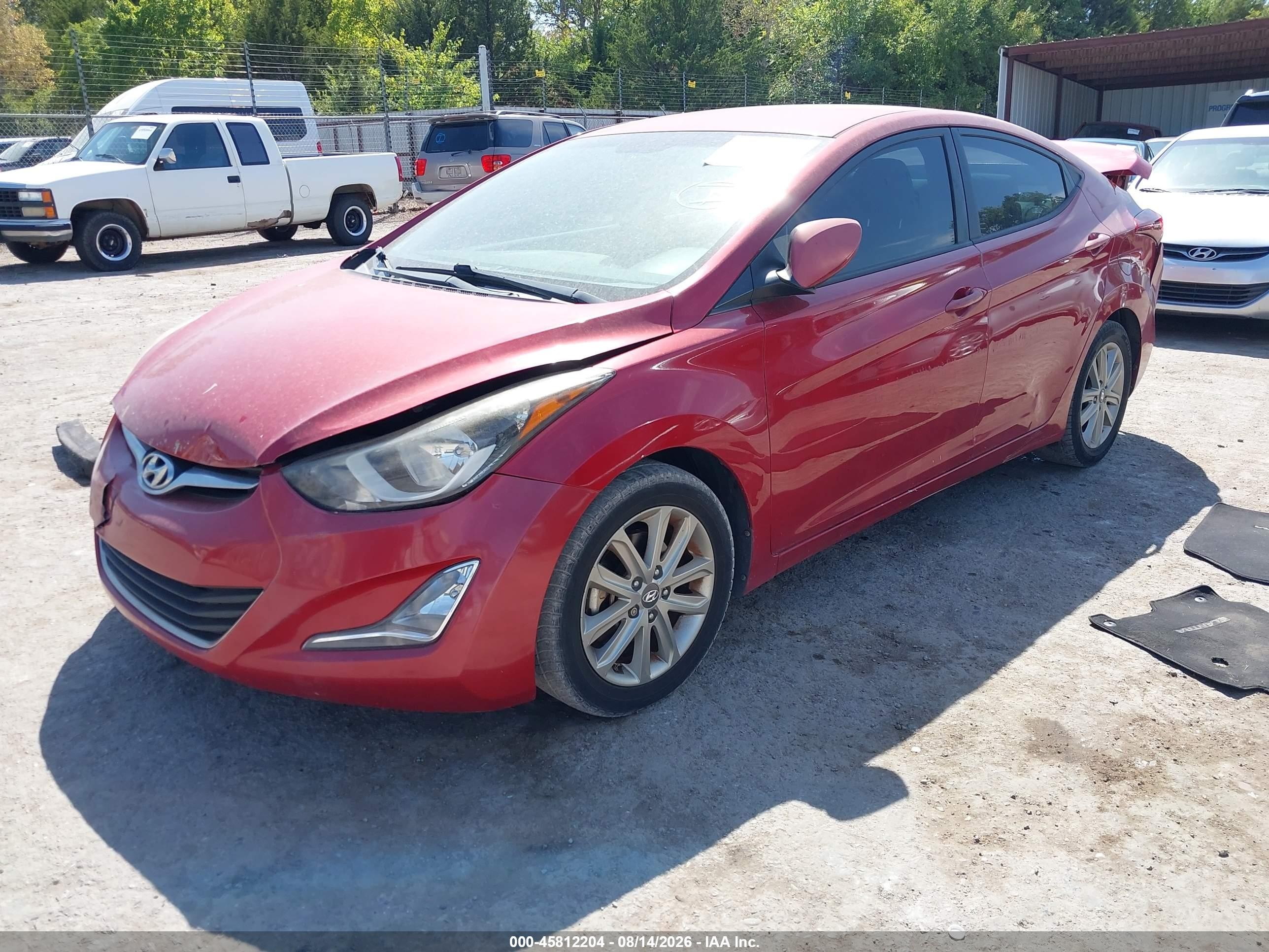 2014 Hyundai Elantra Se Red vin: KMHDH4AE9EU166718