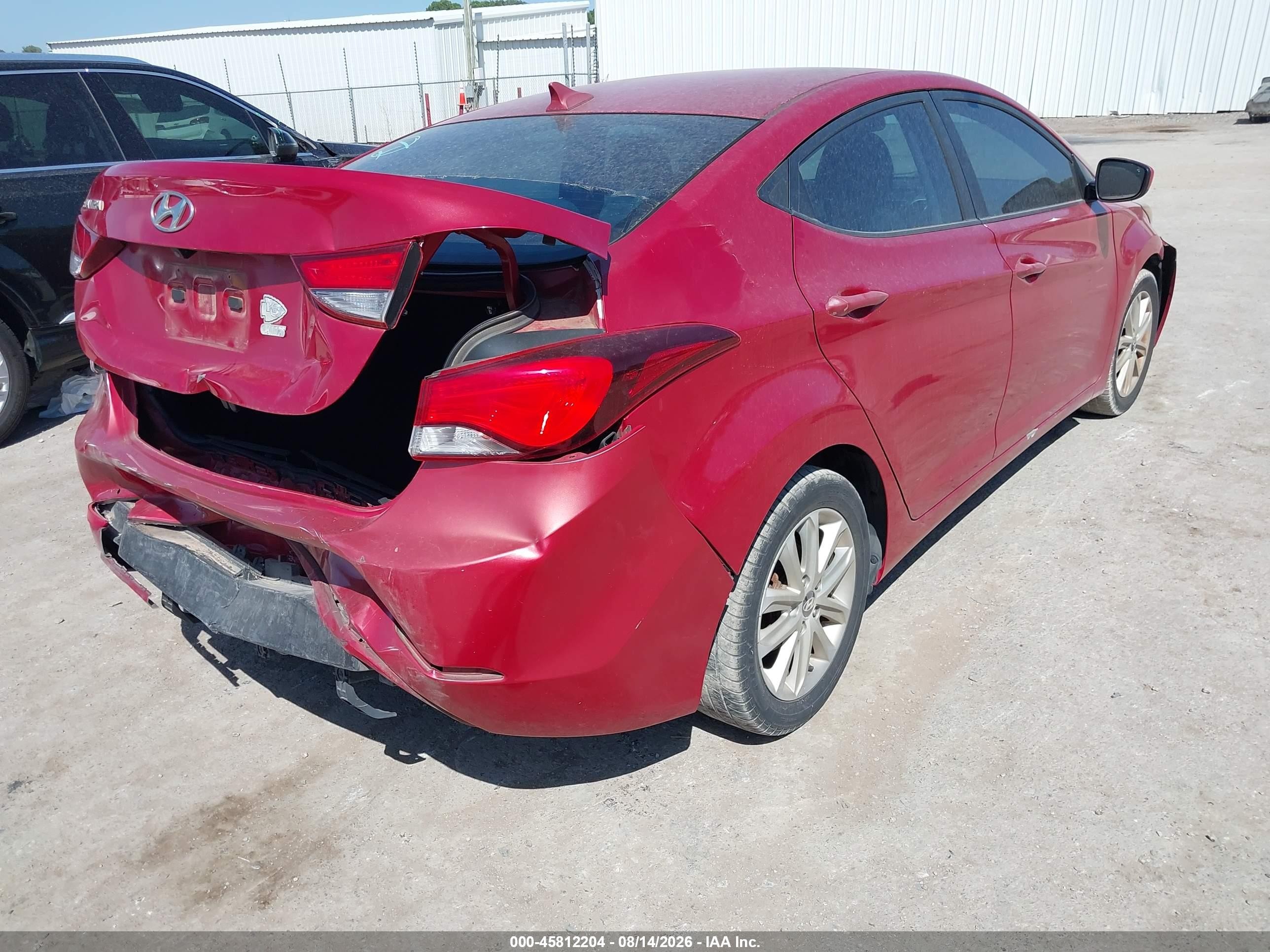 2014 Hyundai Elantra Se Red vin: KMHDH4AE9EU166718