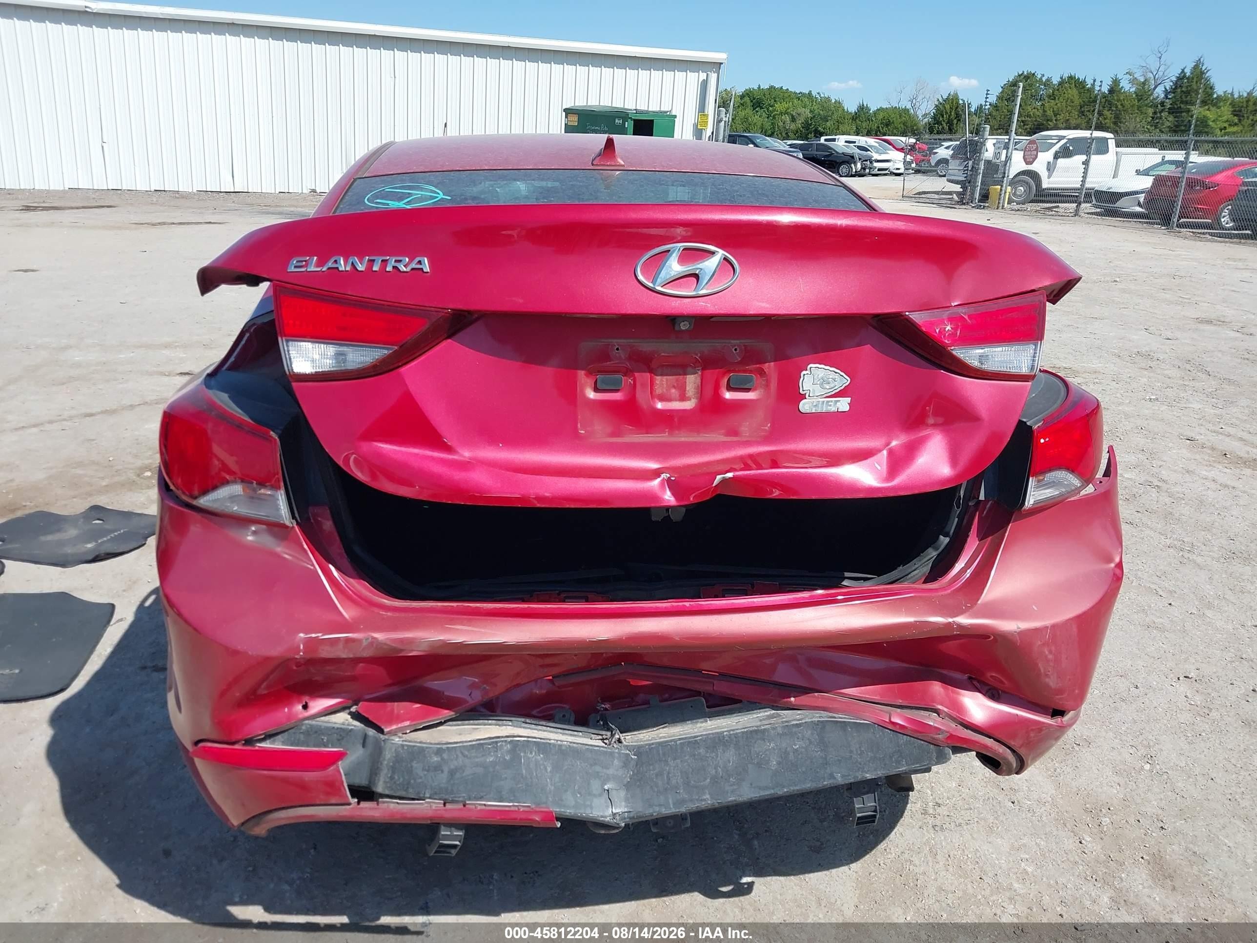 2014 Hyundai Elantra Se Red vin: KMHDH4AE9EU166718